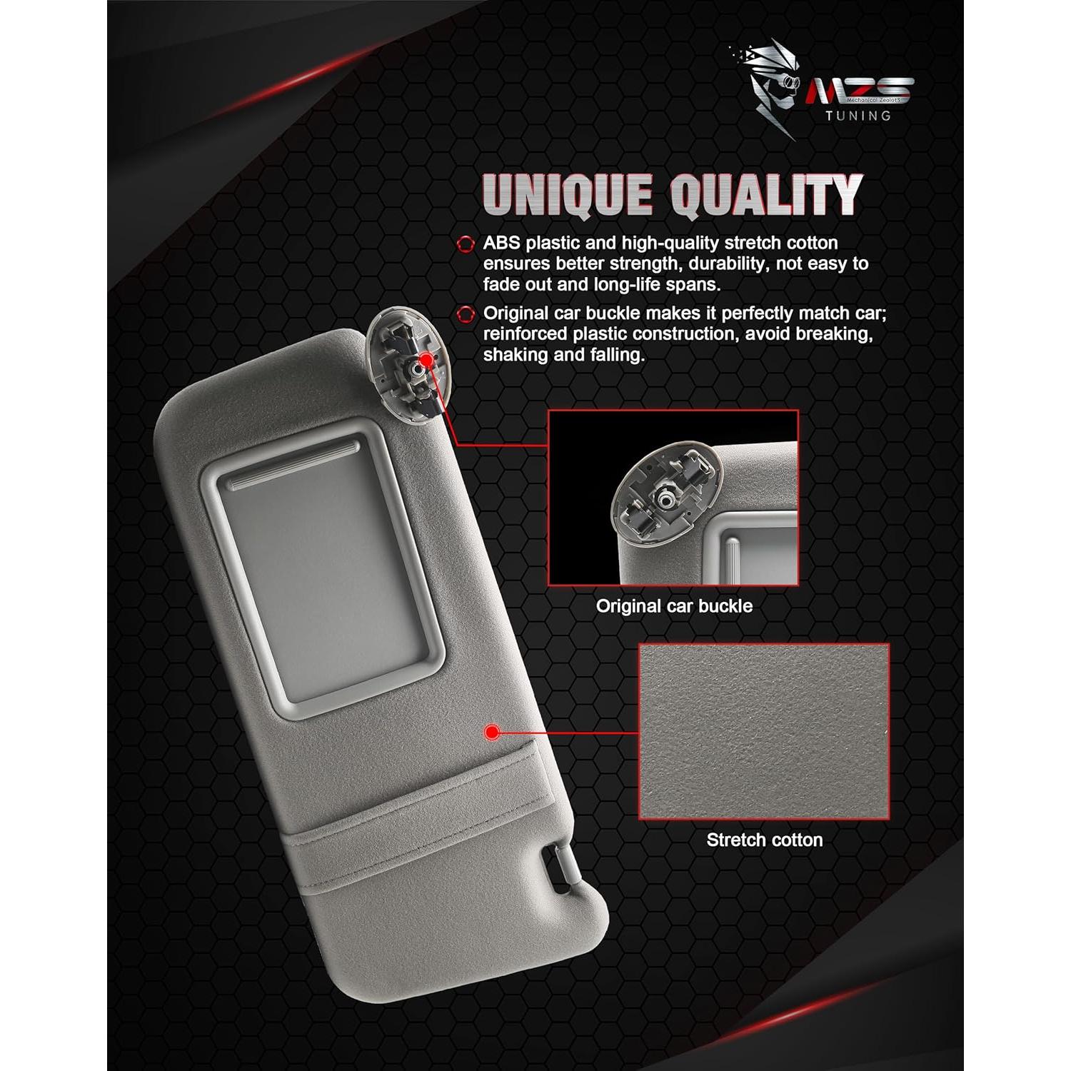 Visera Solar Izquierda MZS para Camry 2007-2011 Gris