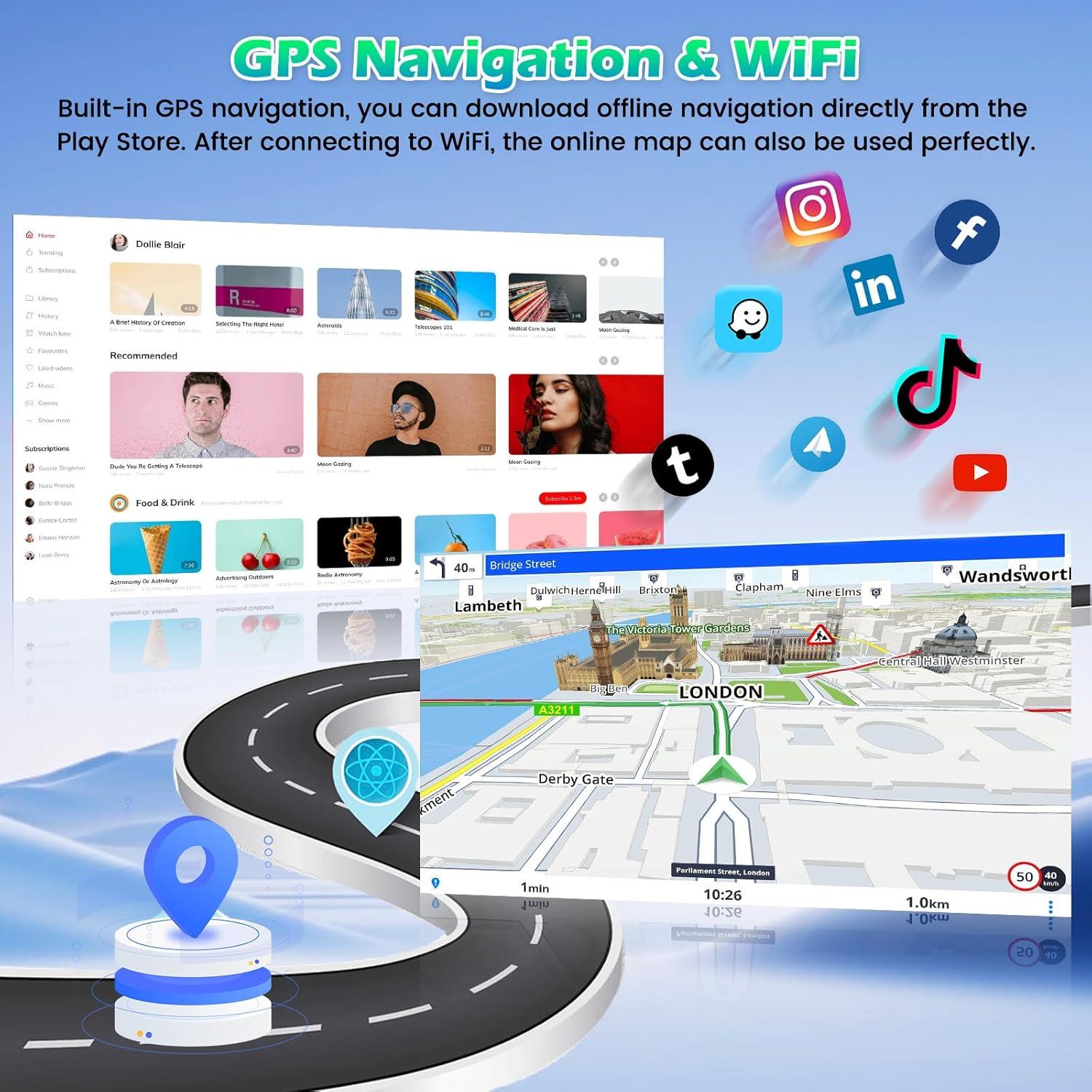 Radio de Coche Roinvou para Toyota Prado 2010-2013 con Carplay y Android Auto