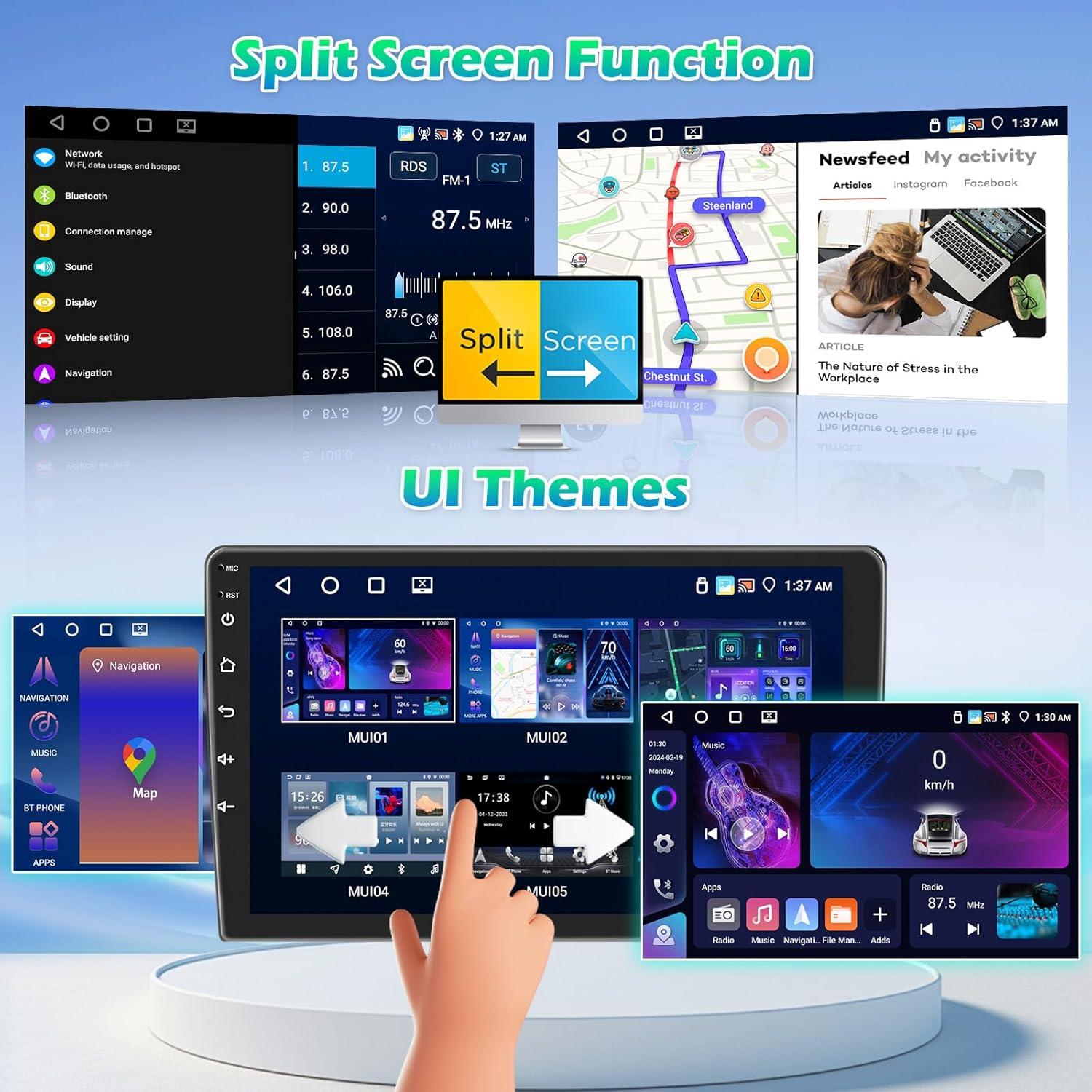 Radio de Coche Roinvou para Toyota Prado 2010-2013 con Carplay y Android Auto