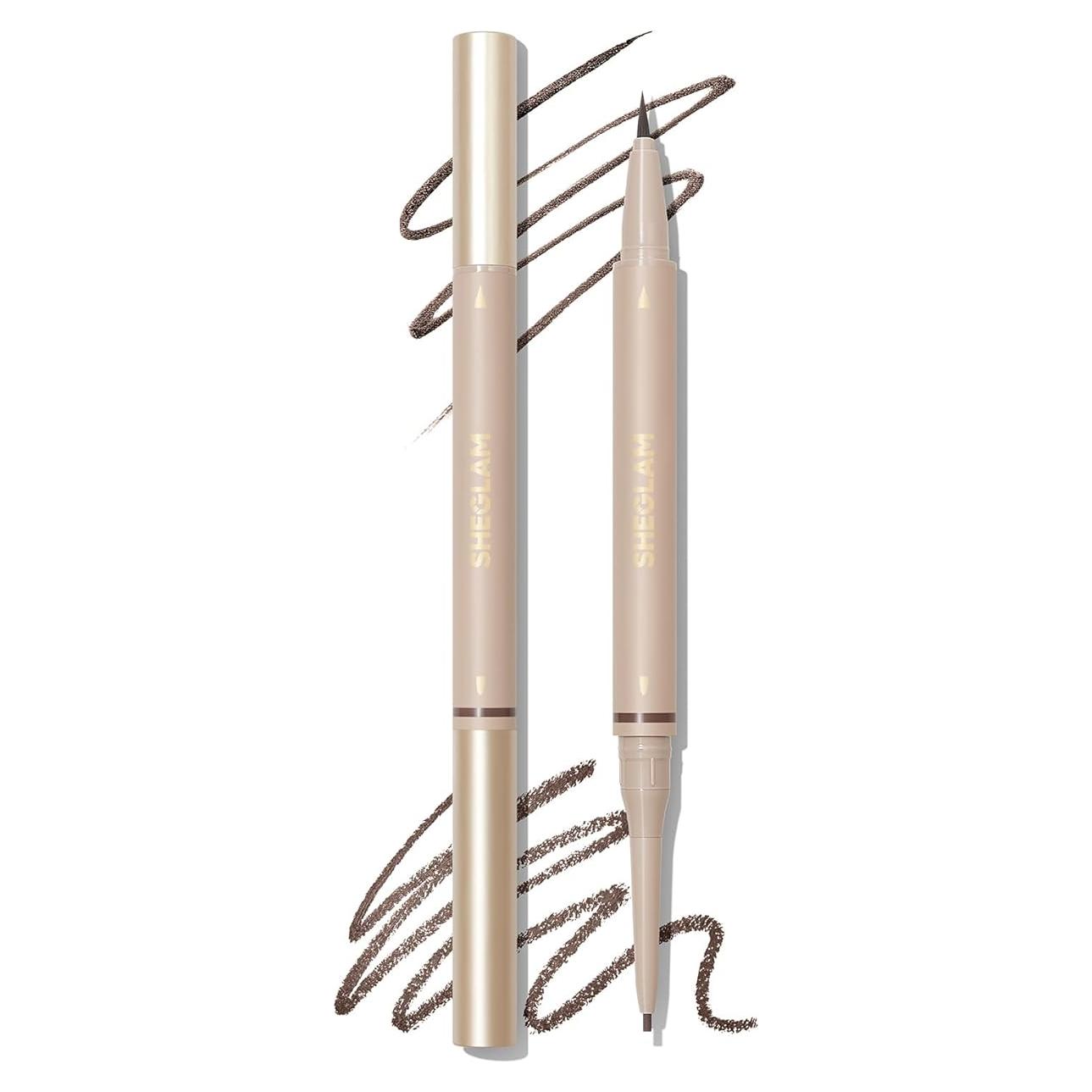 Lápiz de Cejas Doble Cara SHEGLAM Castaño a Prueba de Agua