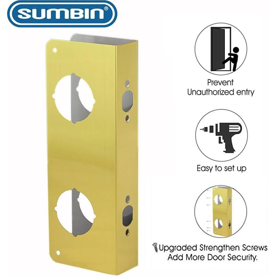 Refuerzo de Puerta Sumbin K9001 Latón Satinado 14x6 cm