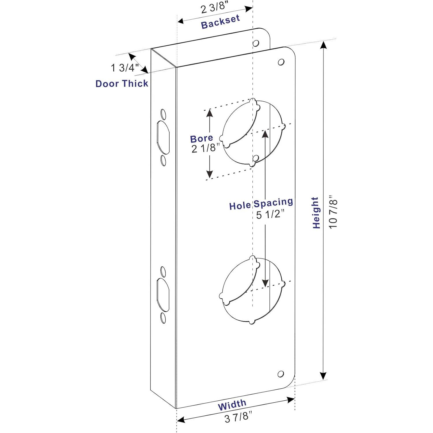 Refuerzo de Puerta Sumbin K9001 Latón Satinado 14x6 cm