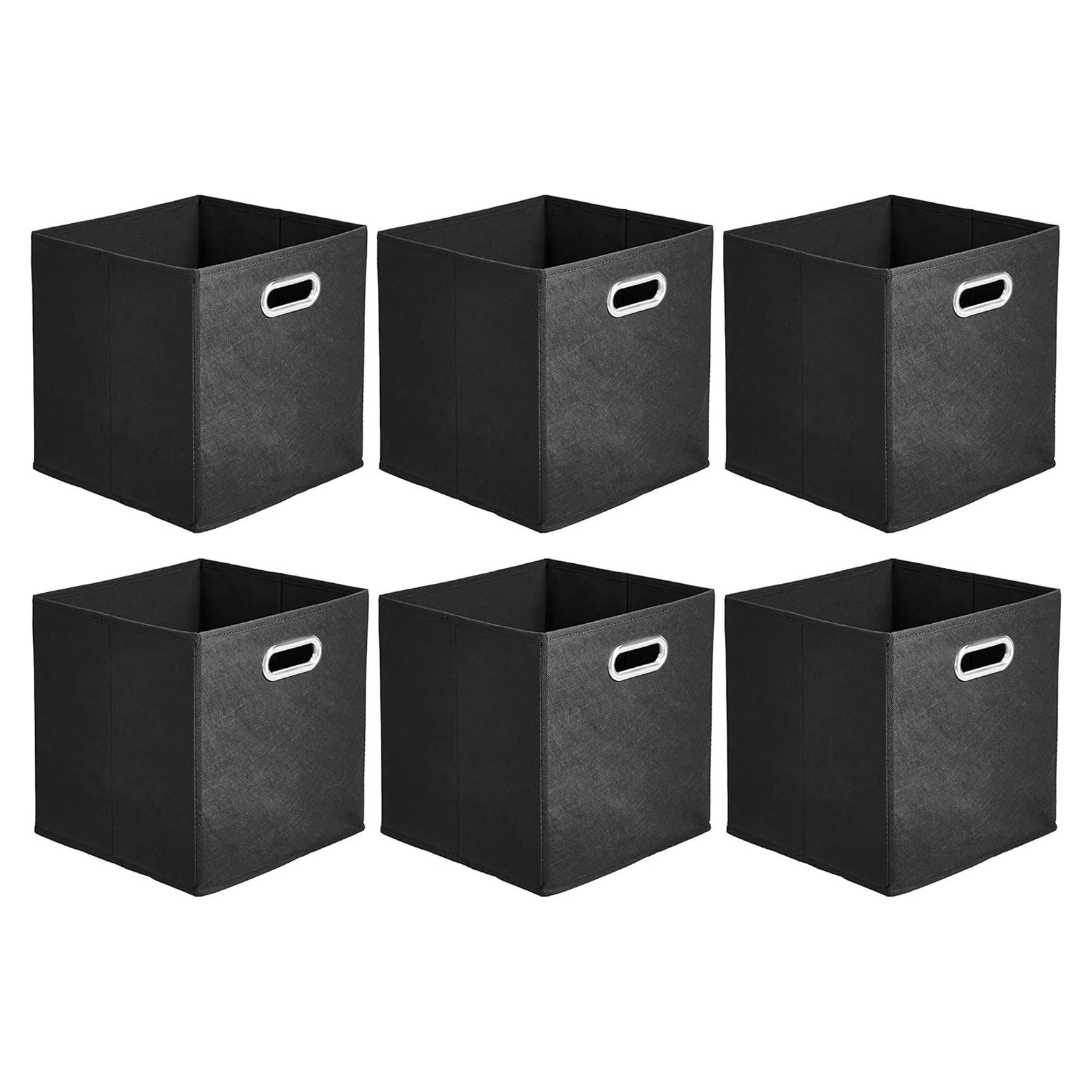 Organizador de Almacenamiento Plegable Amazon Basics, 6 Piezas, Negro