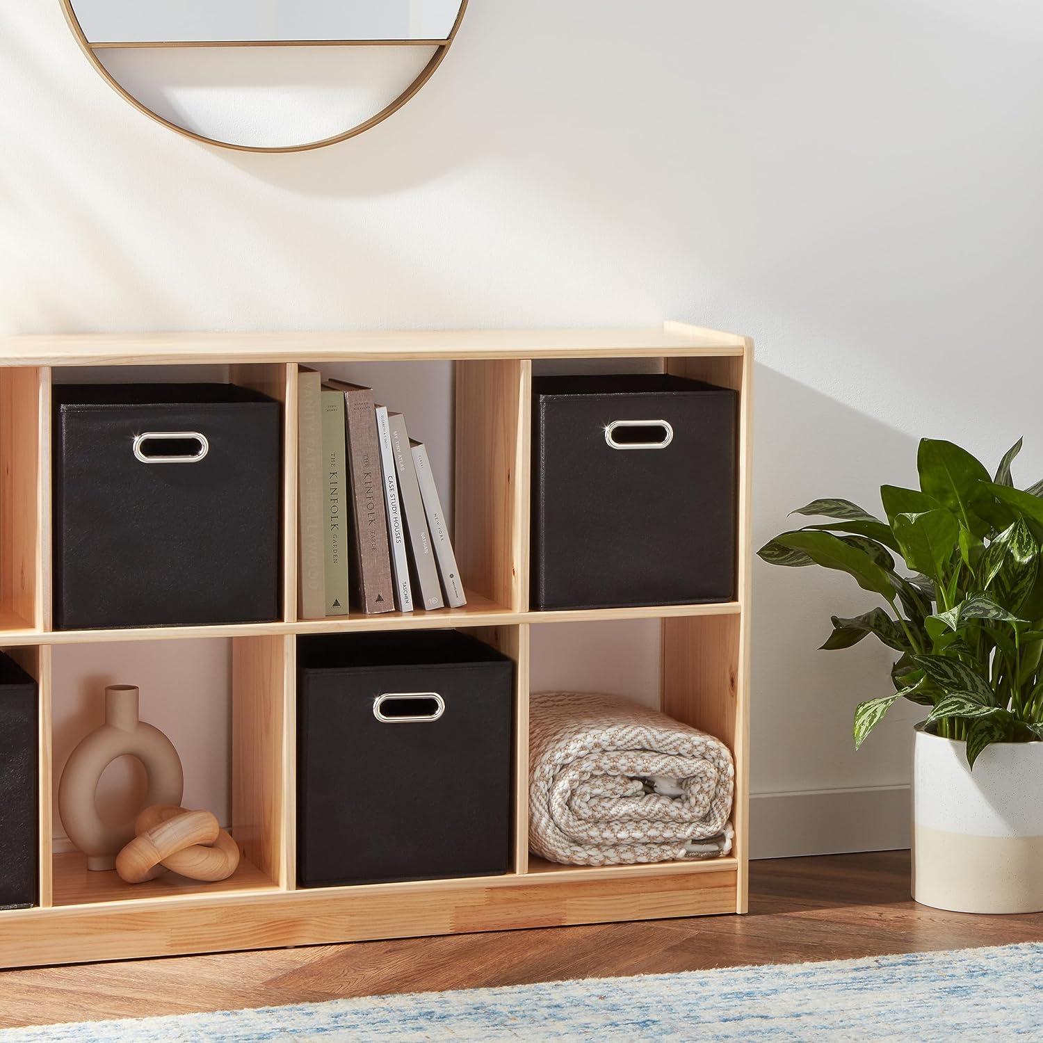 Organizador de Almacenamiento Plegable Amazon Basics, 6 Piezas, Negro