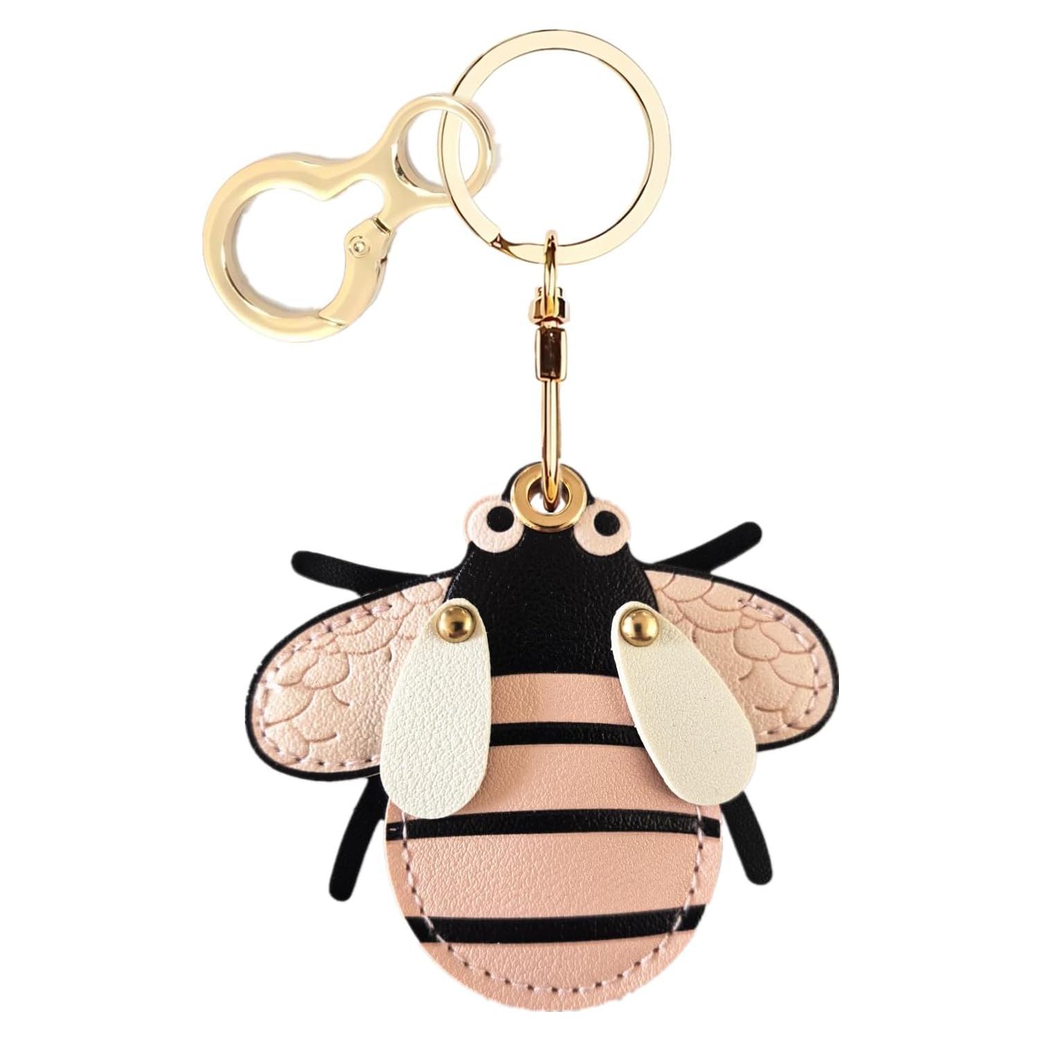 Funda de cuero Abeja para AirTag BORKUANA - Protección GPS
