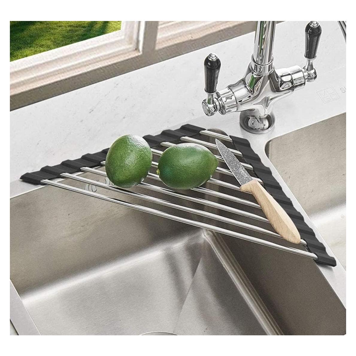 Estante de Secado de Platos Plegable Ahyuan 41.4x23.9cm Acero Inoxidable