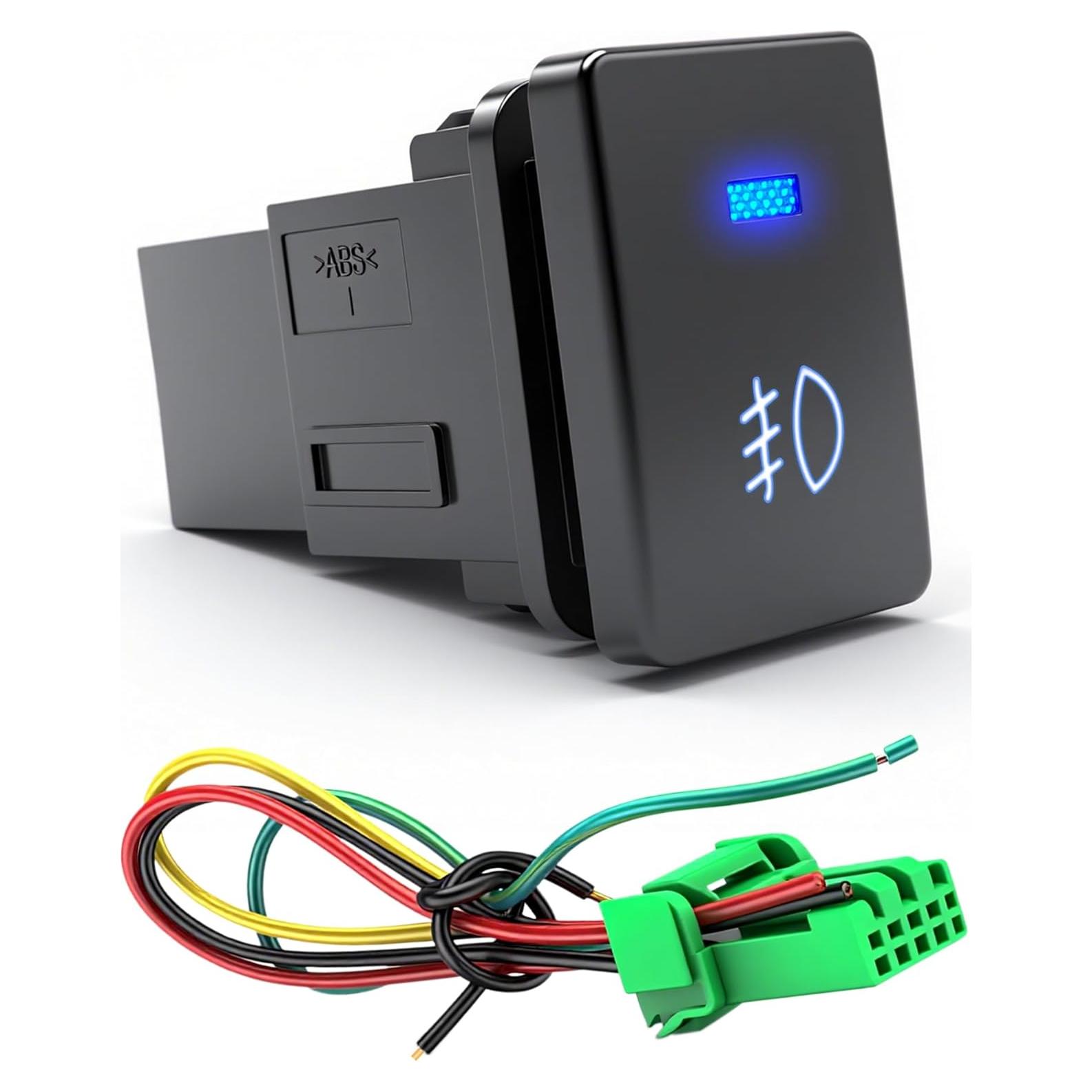 Interruptor pulsador LED azul 12V Iztor para Toyota