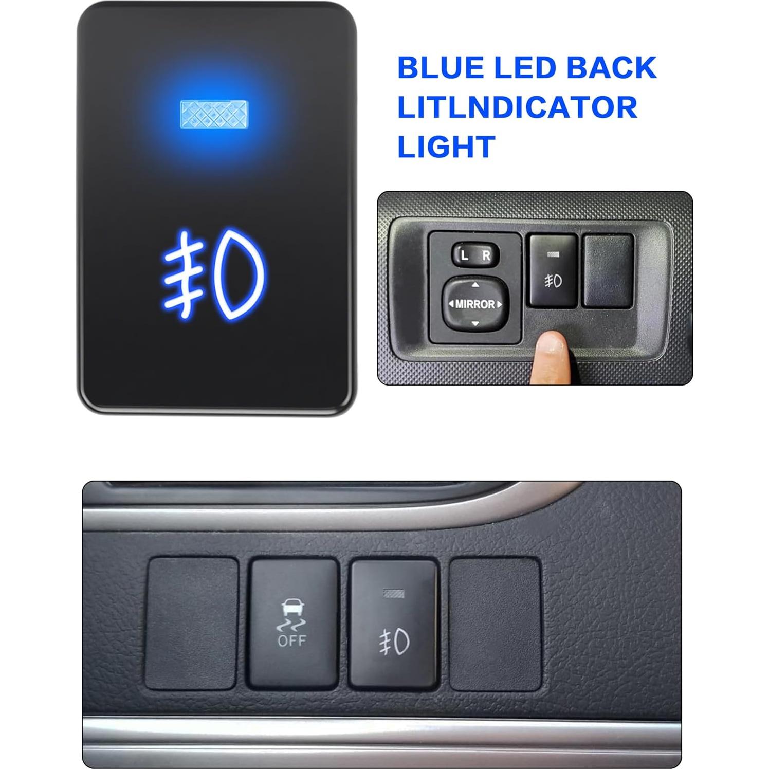 Interruptor pulsador LED azul 12V Iztor para Toyota