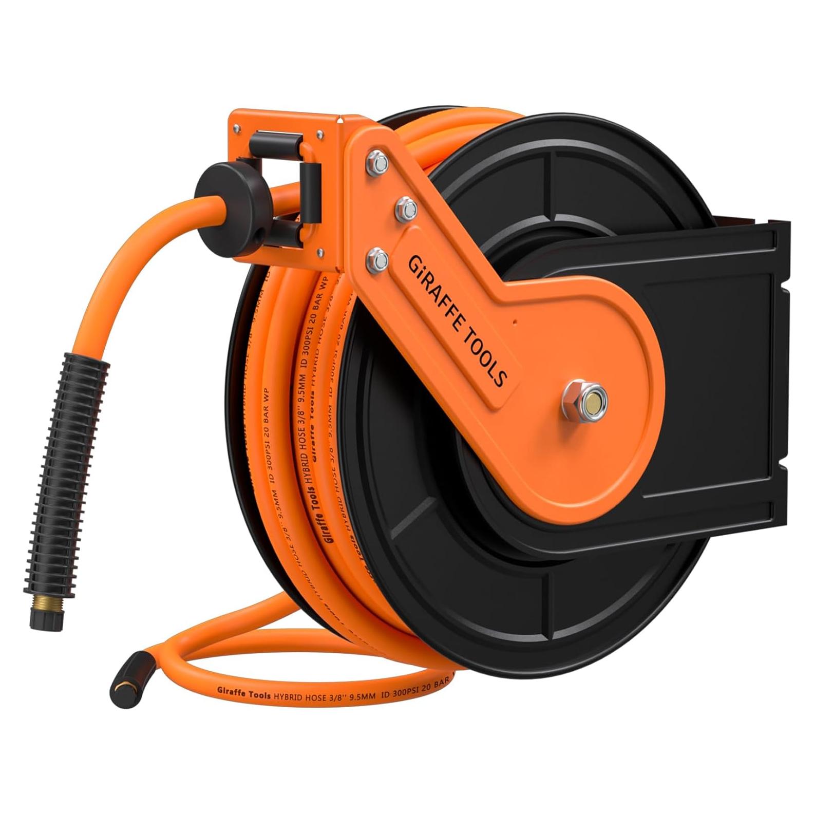 Carrete de Manguera de Aire Giraffe Tools 7.62m Acero 300PSI