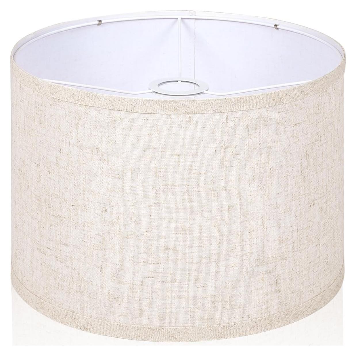 Pantalla de lámpara de tambor beige OUTON 27.94 cm x 22.86 cm