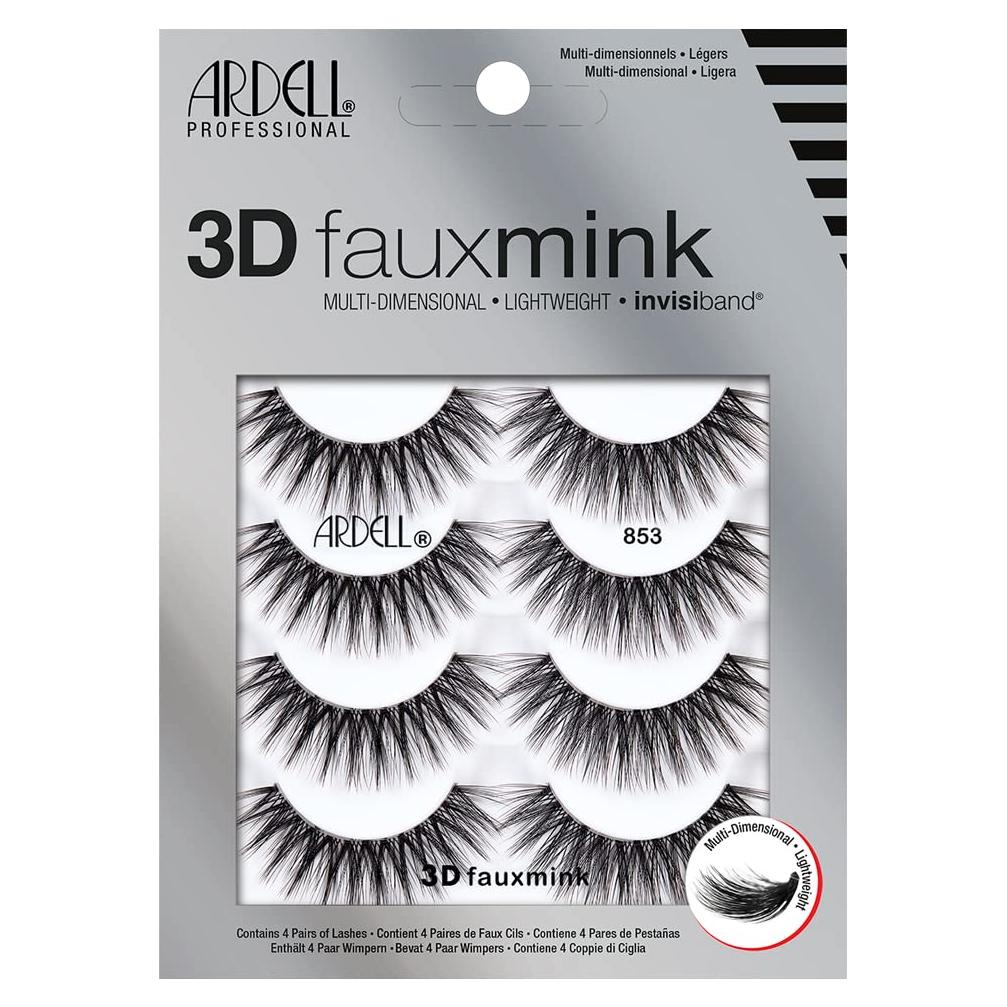 Pestañas Ardell 3D Faux Mink 853 - 4 Pares Reutilizables