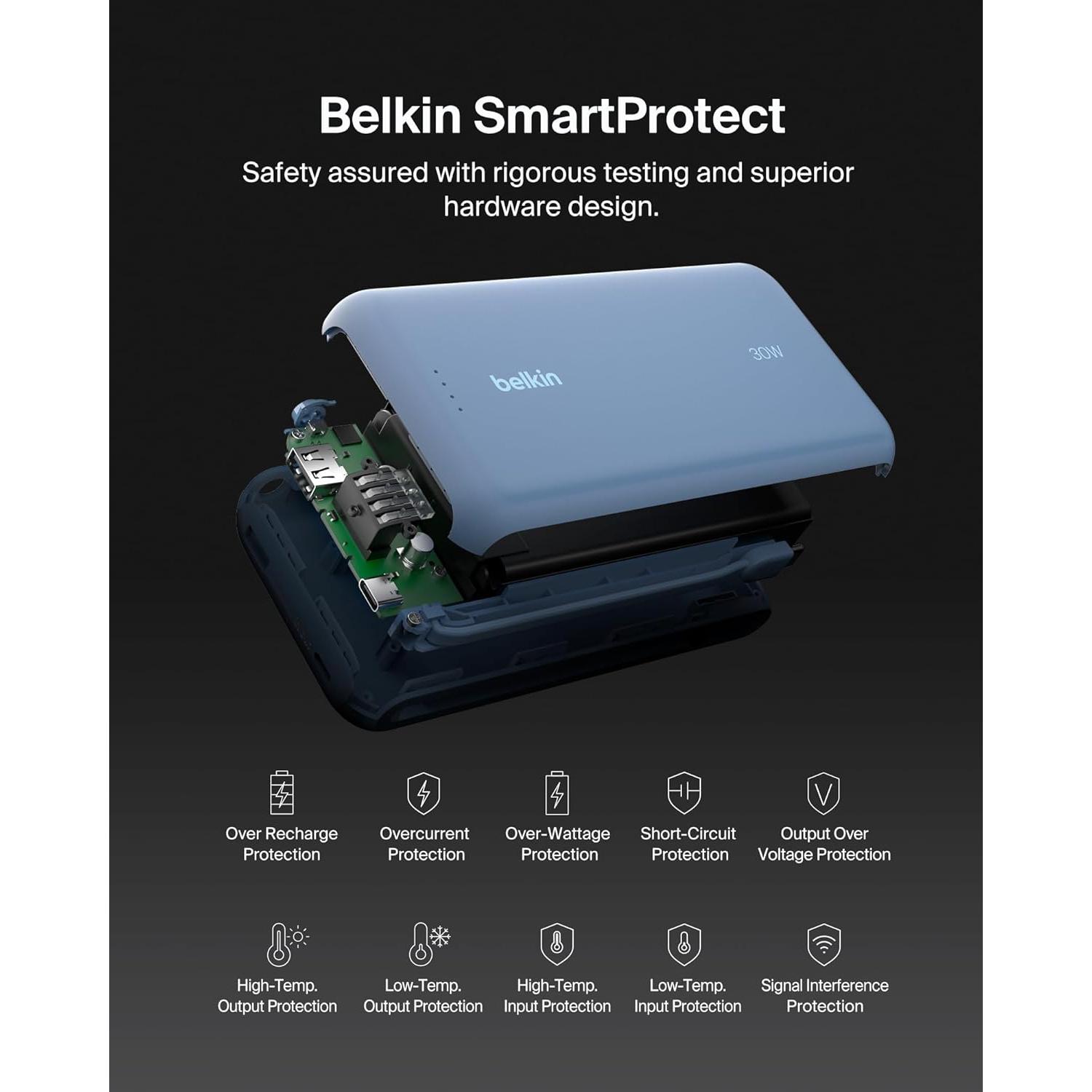 Cargador Portátil Belkin 20K mAh 30W USB-C Carga Rápida