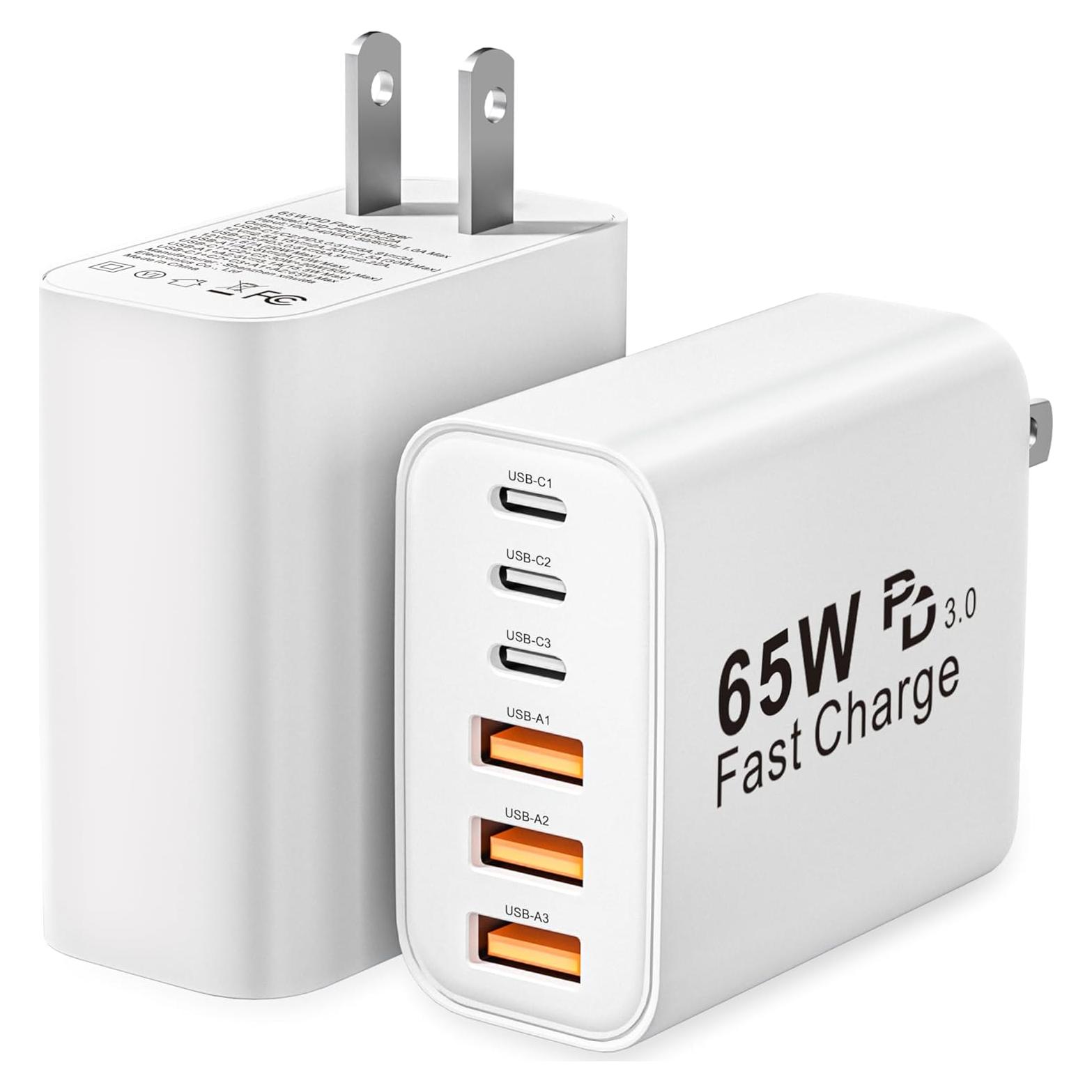 Cargador Rápido USB C 65W 6 Puertos Shenzhen Xihuida