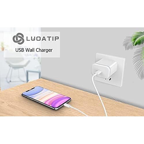 Cargador USB C 20W Rápido LUOATIP 2-Pack para iPhone