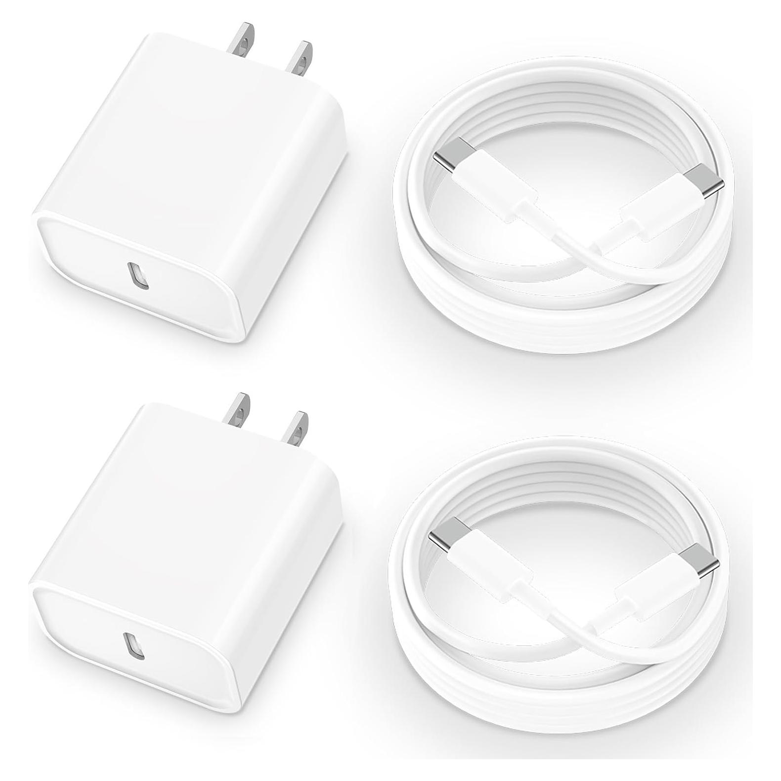 Cargador Rápido USB C 20W Arparnar + 2 Cables 6FT para iPhone 16