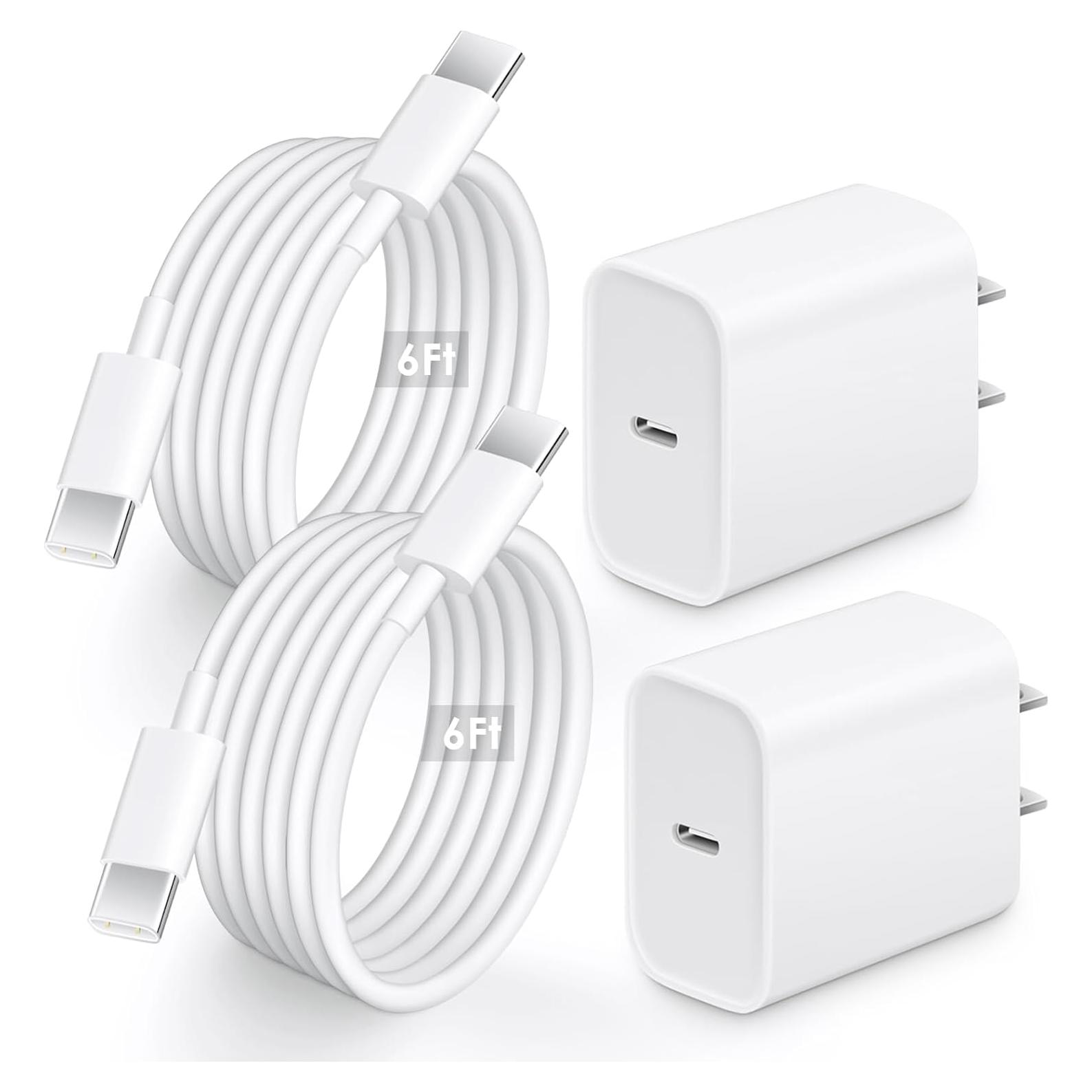 Cargador Rápido 20W Tipo C con Cable USB C 6FT para iPhone
