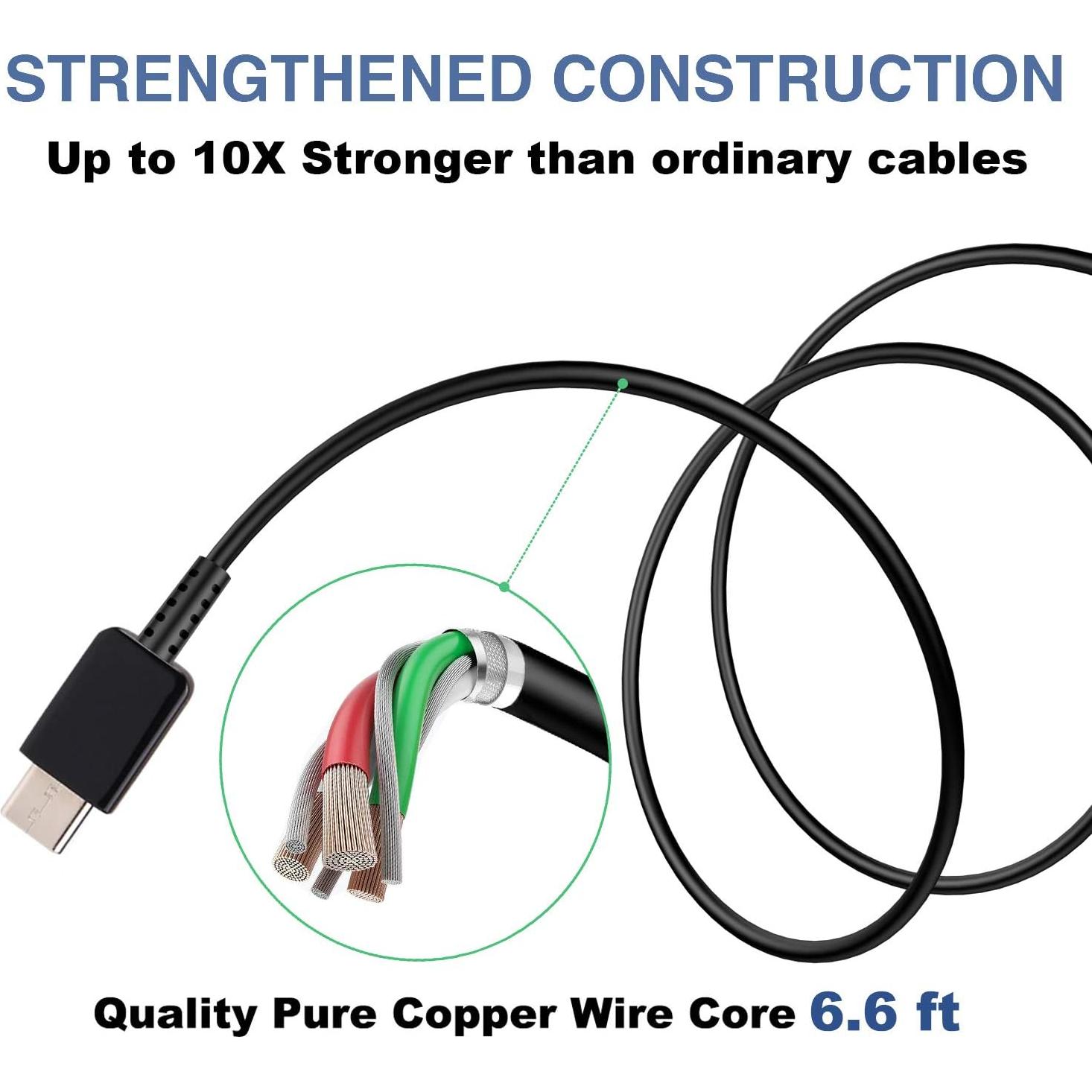 Cargador Rápido Tipo C 2m USB para Samsung Galaxy y Android
