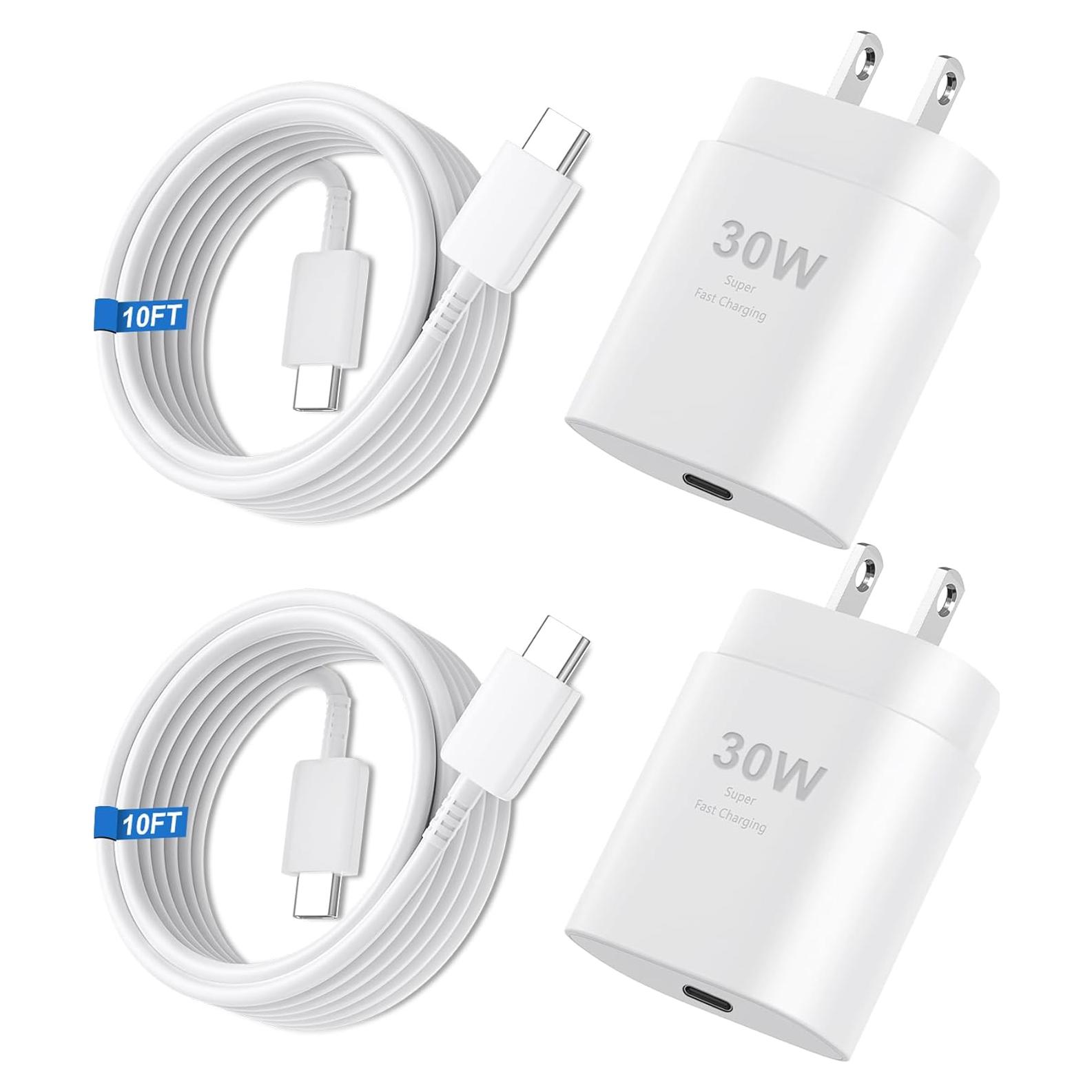 Cargador Rápido USB C 30W para iPhone 16/15 Pro Max - 10FT