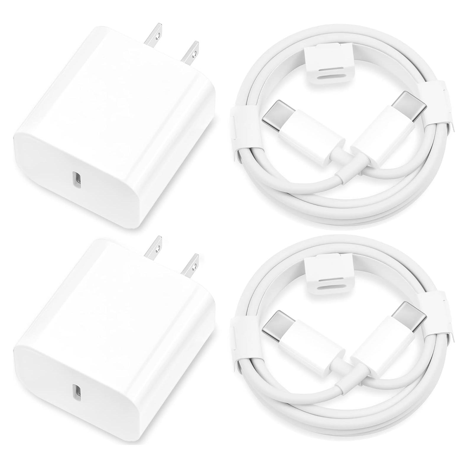 Cargador Rápido 20W MAILESI + 2 Cables USB-C 6FT para iPhone
