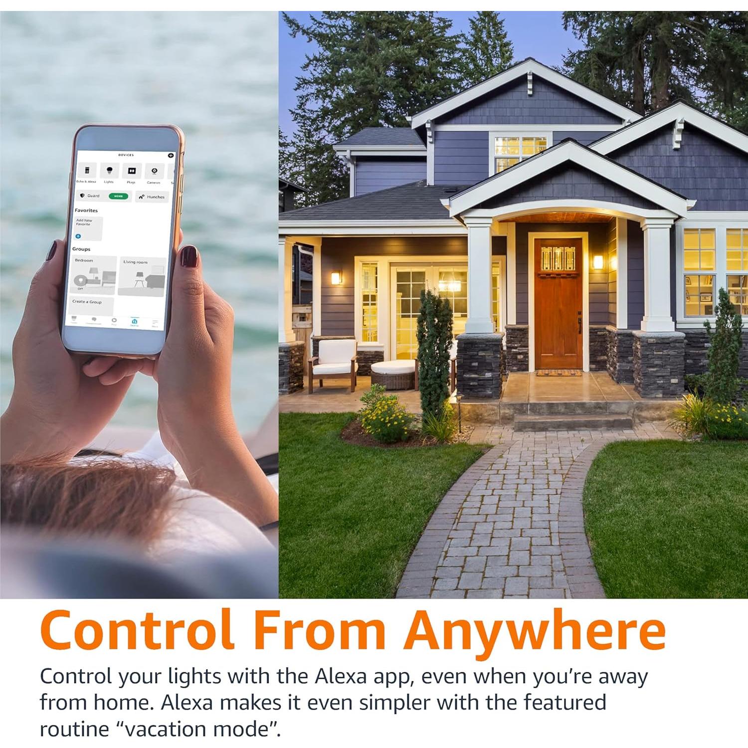 Bombilla LED A19 inteligente Amazon Basics 9W regulable blanco suave