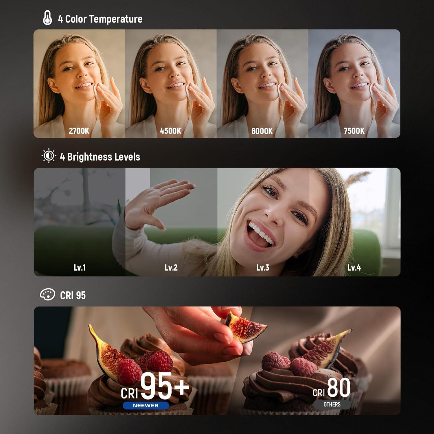 Luz Selfie LED NEEWER NL32R Magnética para iPhone y Laptops