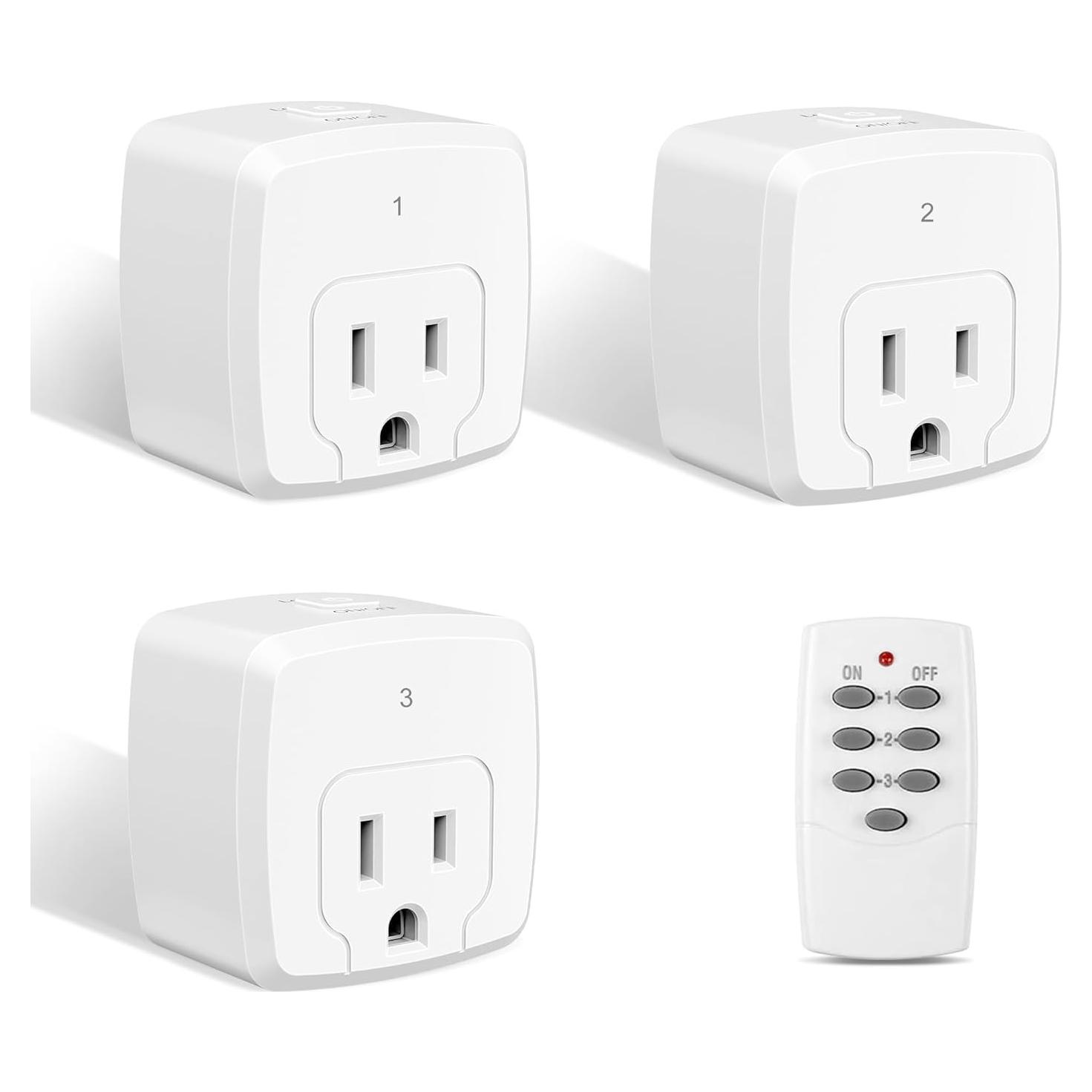 Enchufe Inalámbrico HBN con Control Remoto 3 Enchufes 15A