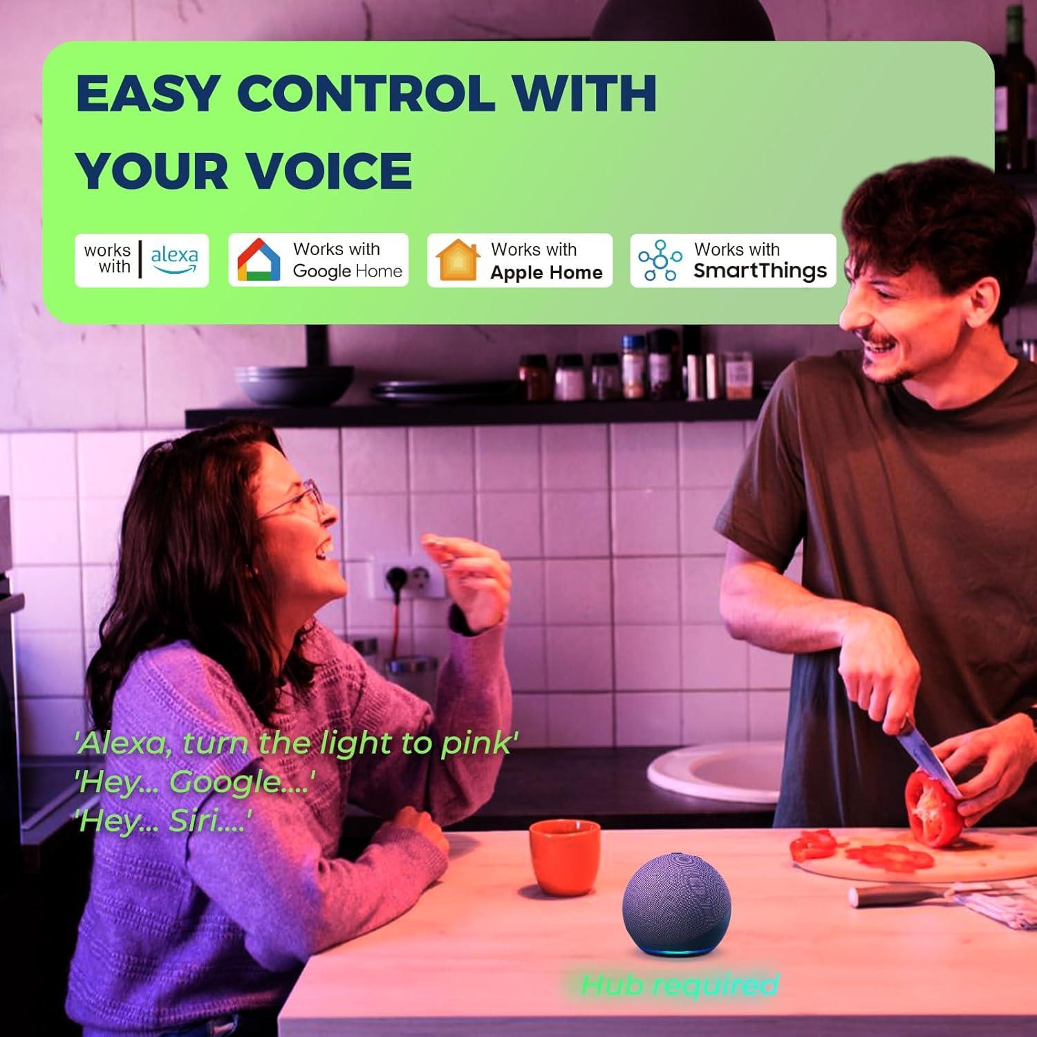 Bombillas Inteligentes Matter 100W E26 WiFi RGB 1350LM 4PCS