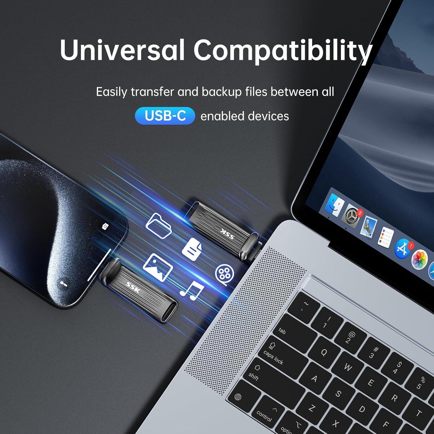 Disco Duro Externo SSD SSK 2TB USB C 2000MB/s Portátil