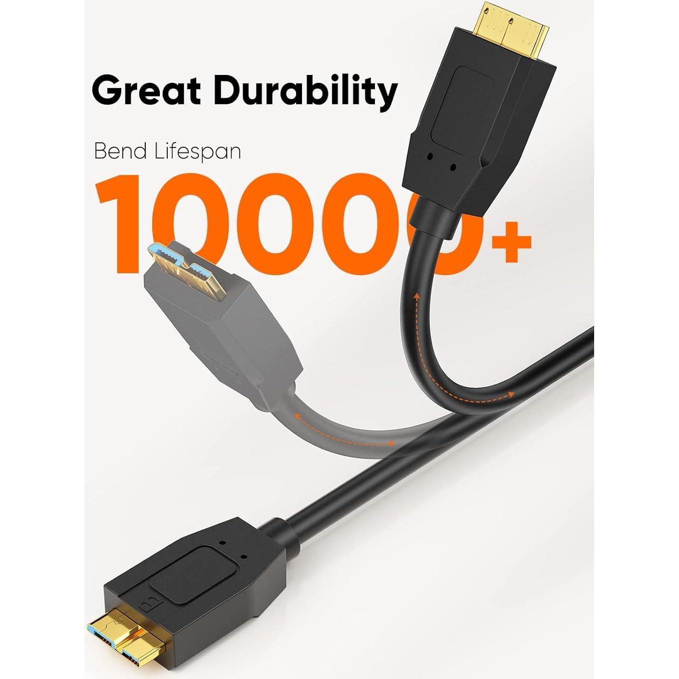 Cable USB C a Micro B CableCreation 1 pie 10Gbps Negro