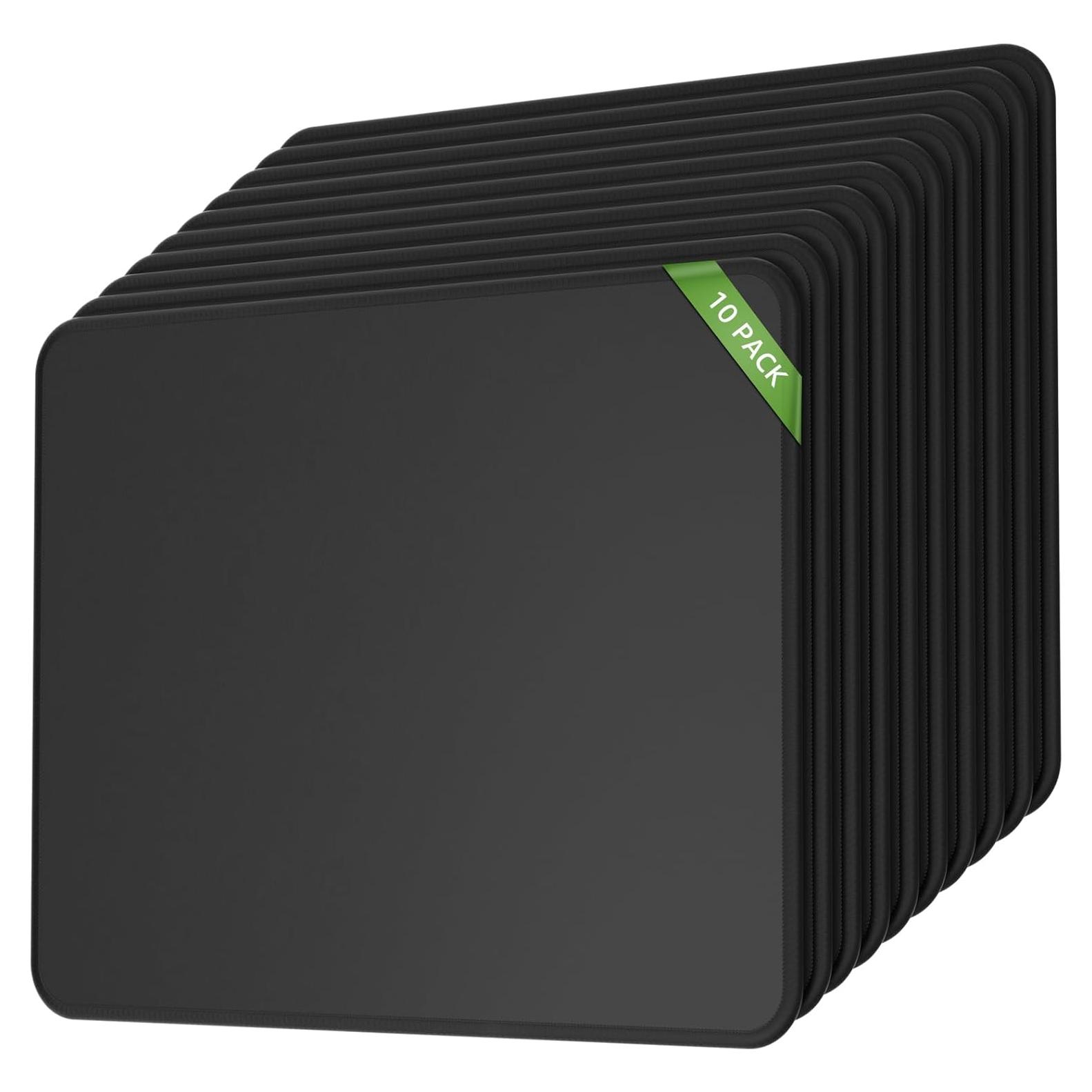 KTRIO Alfombrillas de Ratón Negras - Paquete de 10, 27.9x21.6 cm