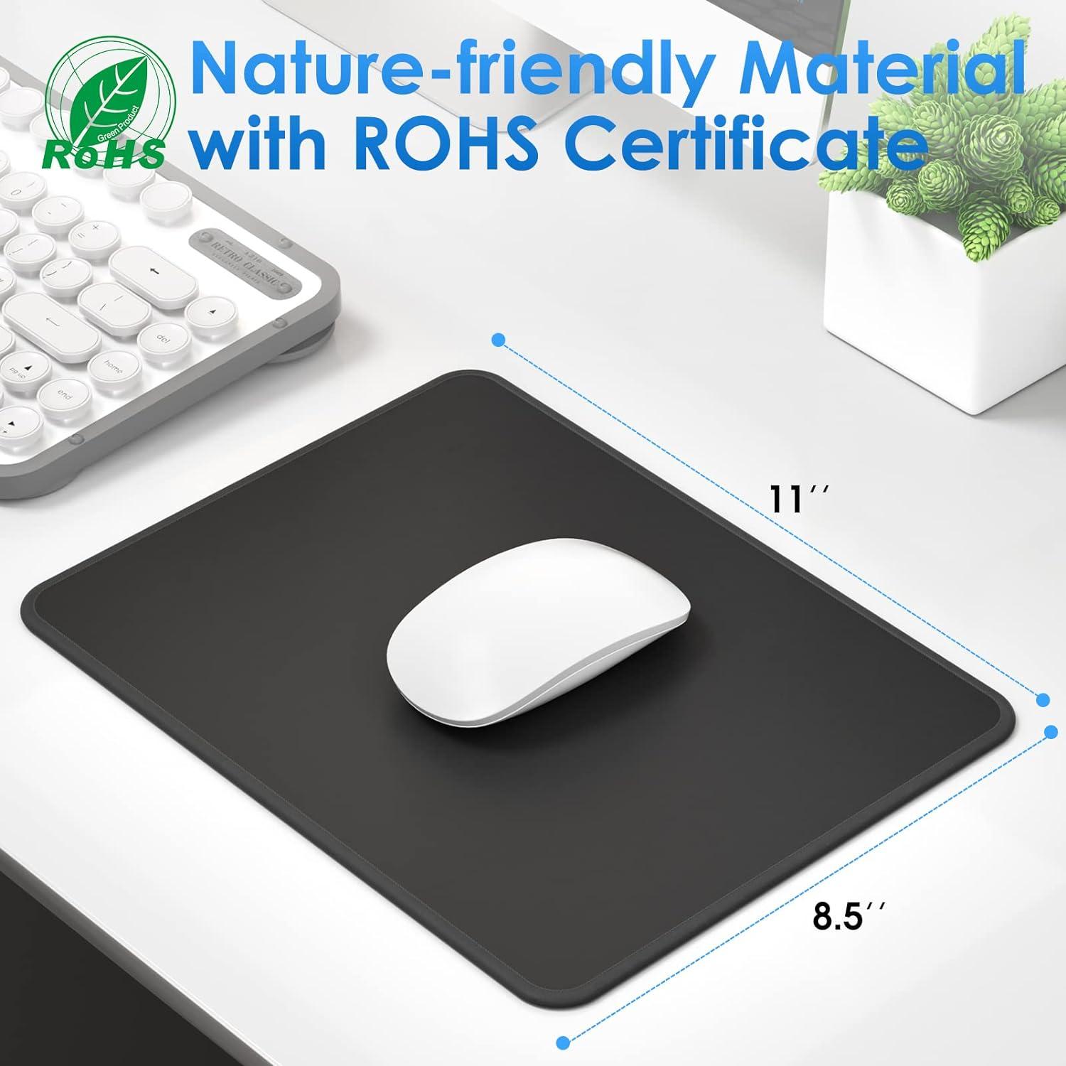 KTRIO Alfombrillas de Ratón Negras - Paquete de 10, 27.9x21.6 cm