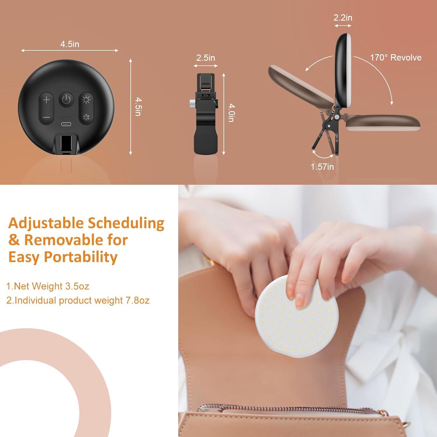 Luz de Anillo LED Anautin D6 2500-6500K Recargable Negro