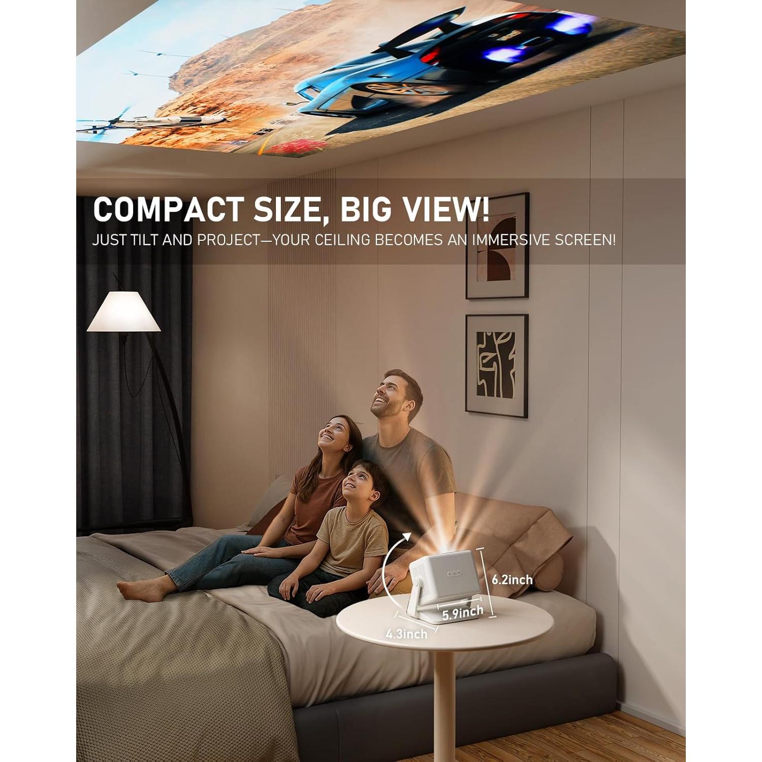 Proyector VISSPL 4K Inteligente con WiFi y Bluetooth, Autoenfoque