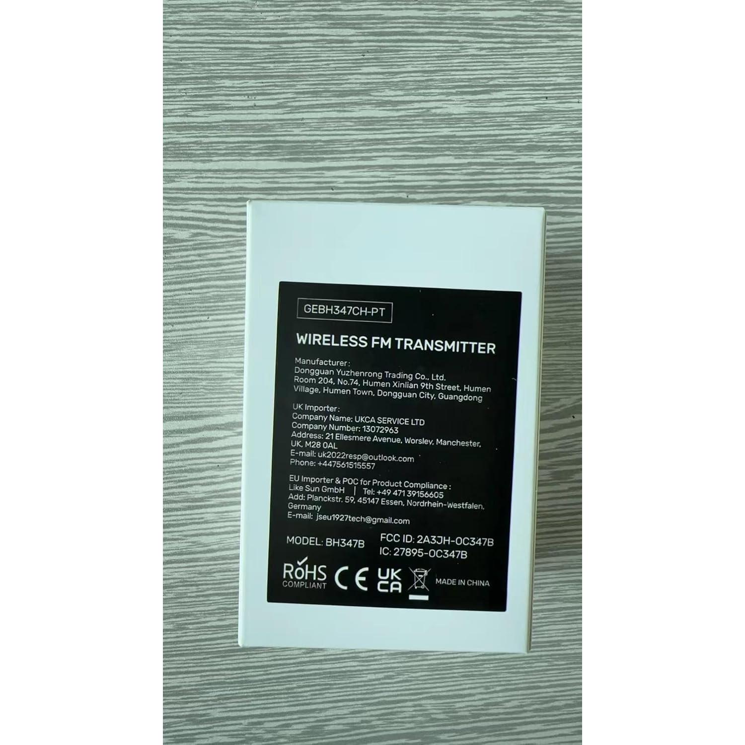 Transmisor FM Bluetooth V5.3 Octeso con Carga Rápida QC3.0