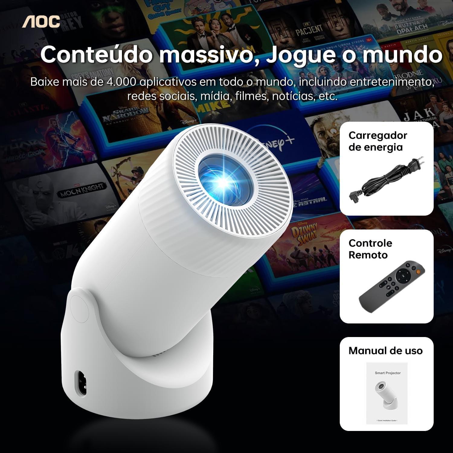 Proyector Mini AOC XL2-220 Full HD 8000 Lúmenes WiFi Bluetooth