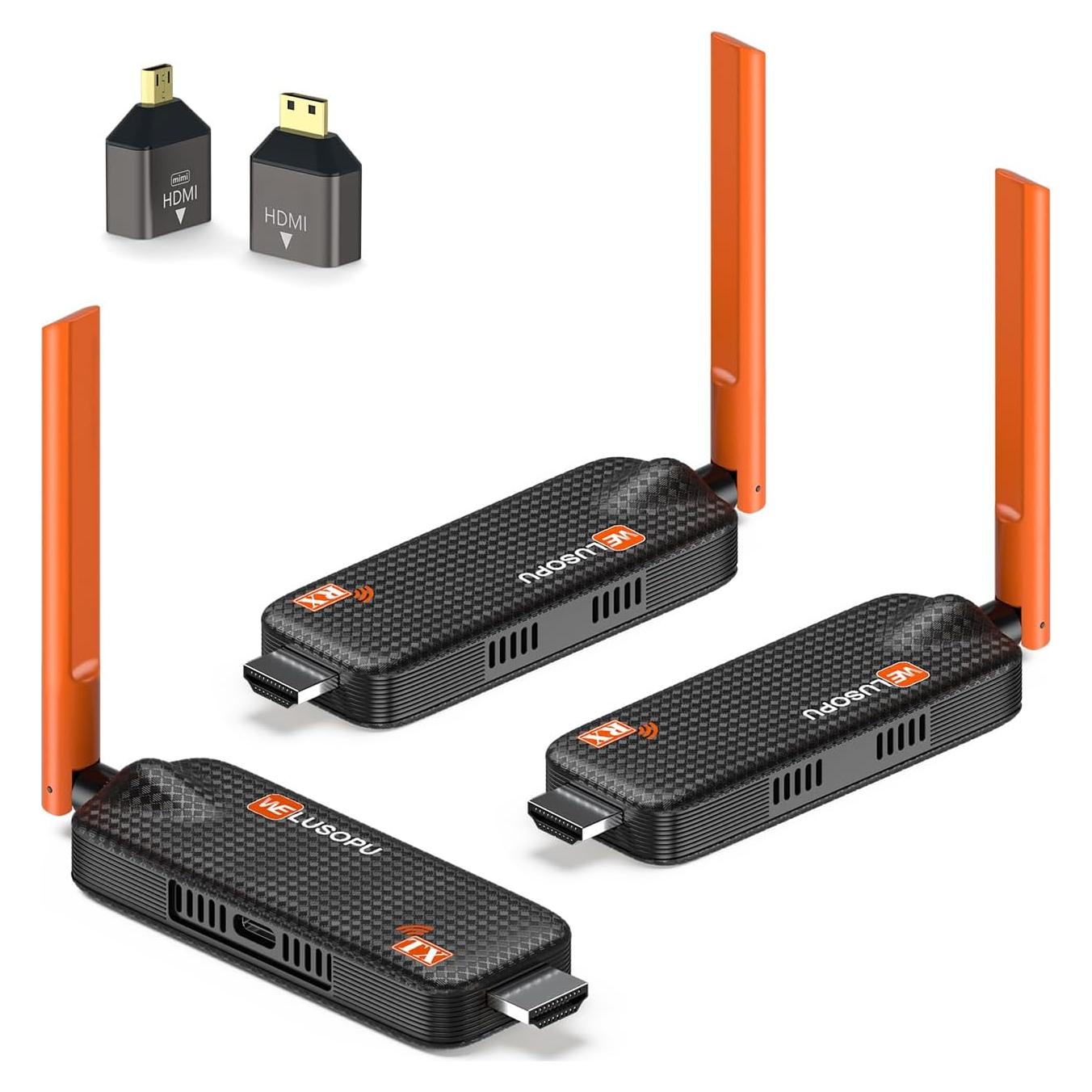 Transmisor HDMI Inalámbrico WELUSOPU 1TX+2RX 50m 4K 1080p