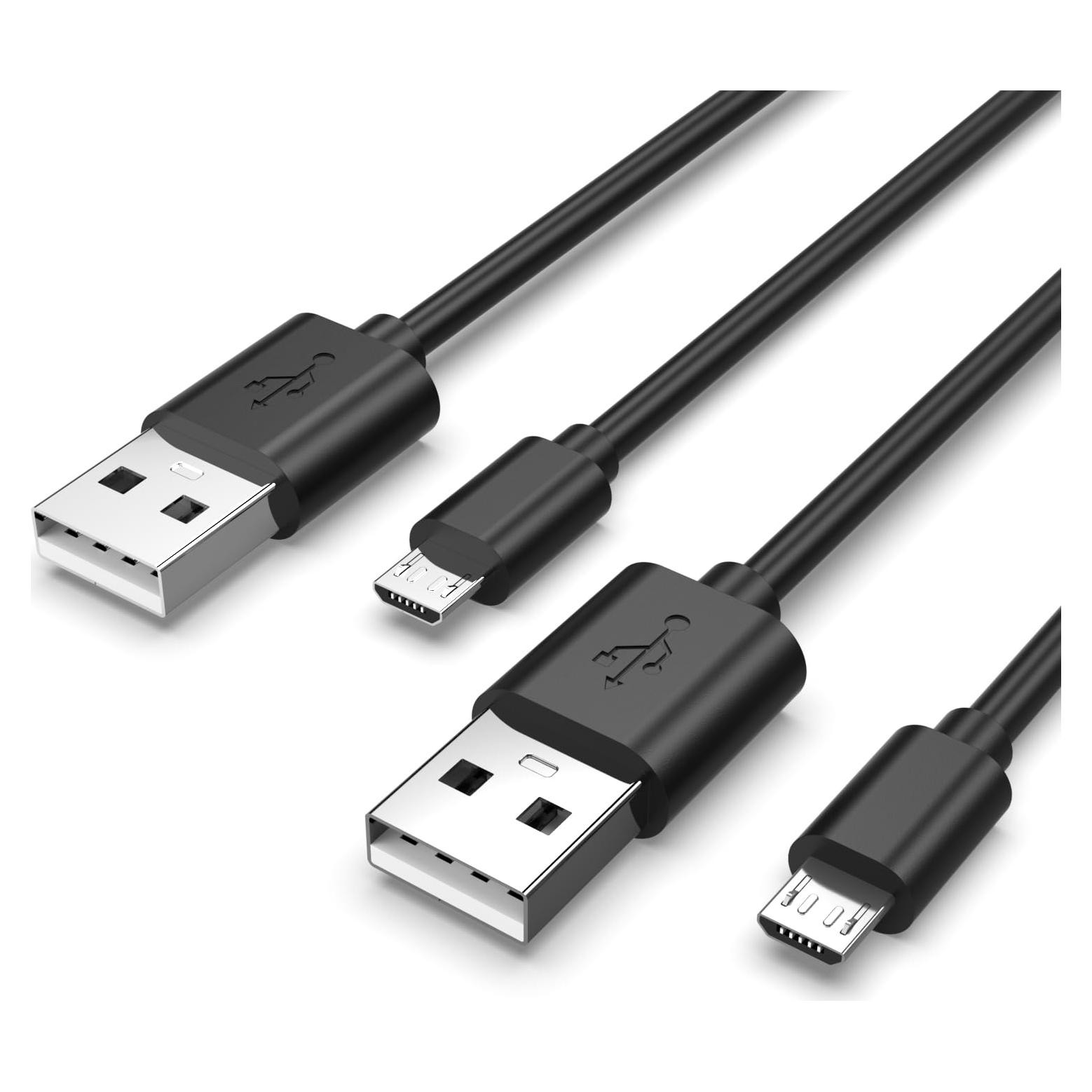 Paquete de 2 Cables Micro USB 3m SUPERER para PS4, Xbox, Roku