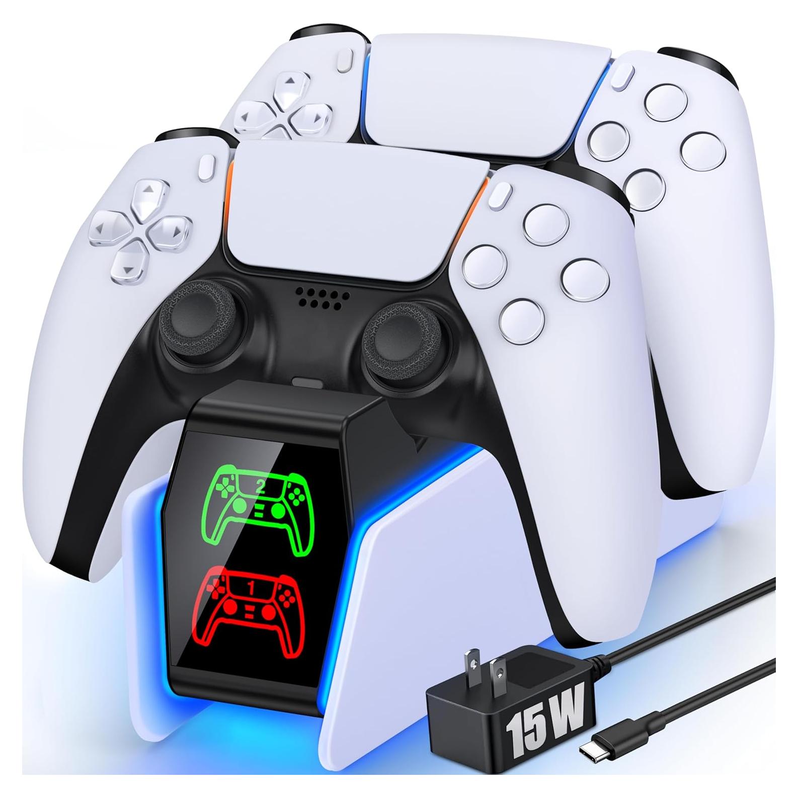 Estación de Carga Doble PS5 Svetaecho con Luz LED RGB