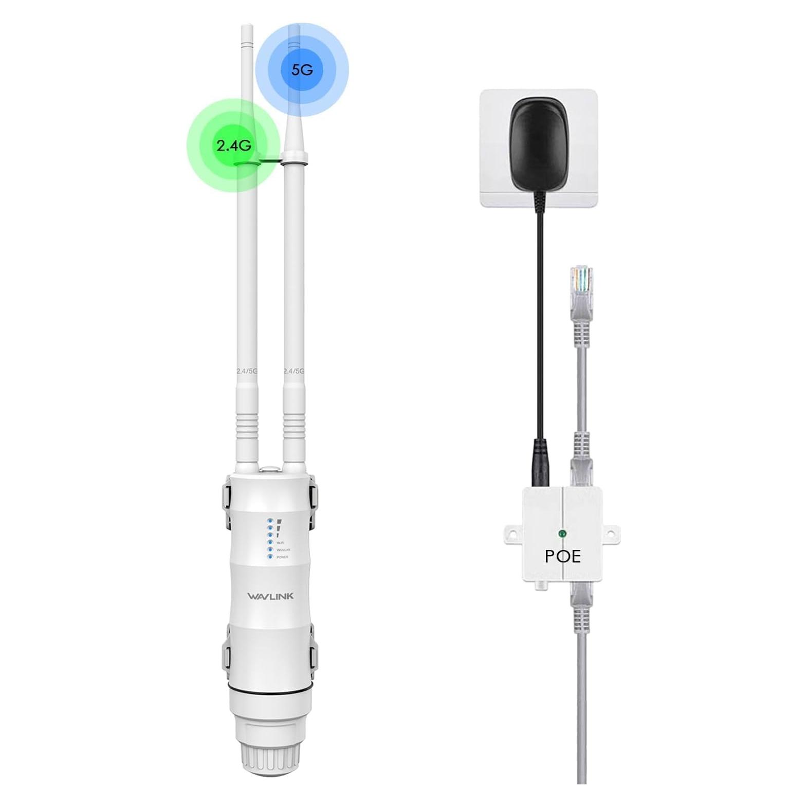 Extensor WiFi Exterior WAVLINK AC600 Doble Banda 2025 200m