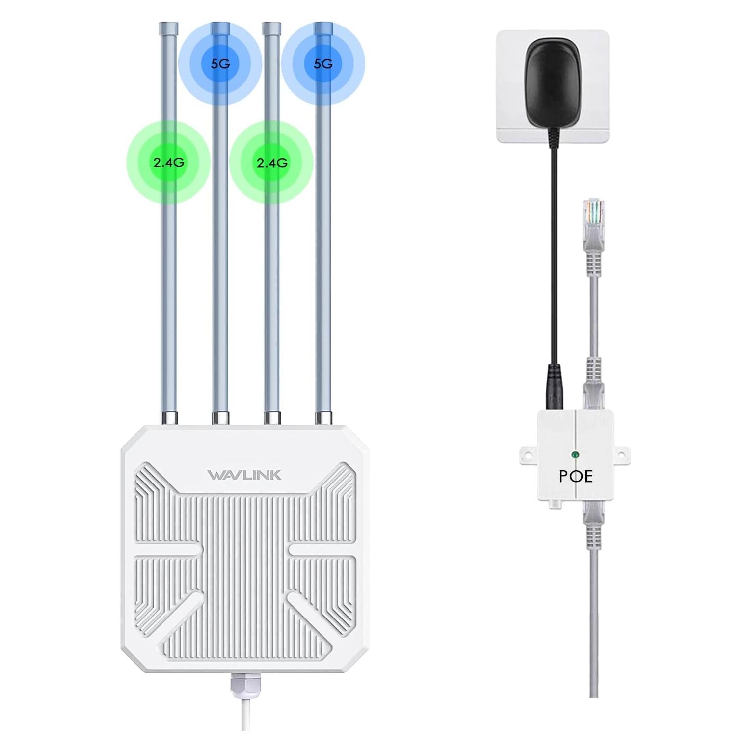 WAVLINK Enrutador Mesh WiFi 6 Exterior IP67 1.8Gbps 1000m