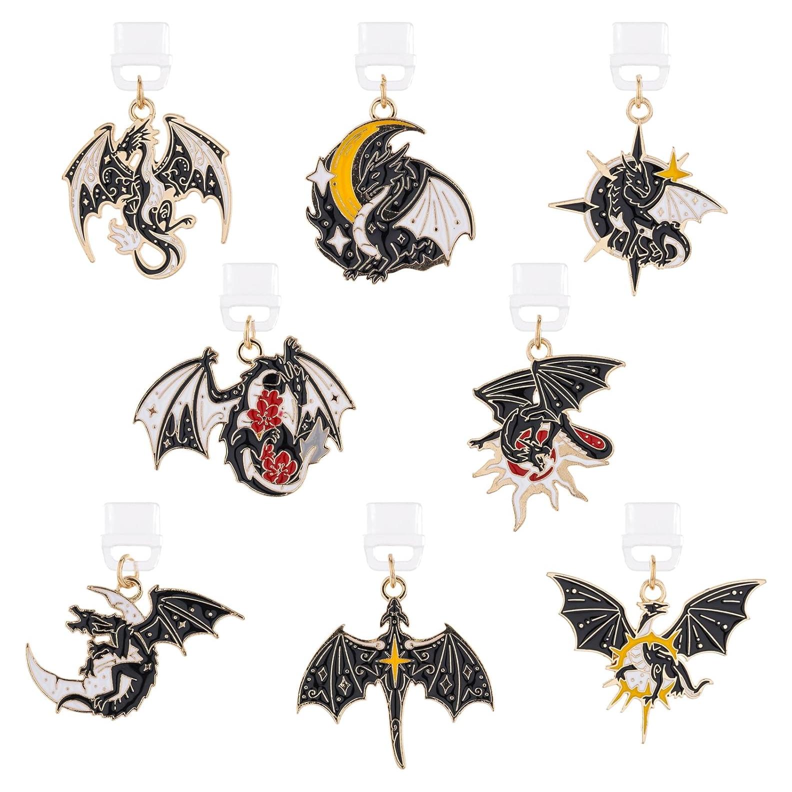 Encantos de Tapón de Polvo Tipo C TAKEALOOKO - 8 Piezas Dragones