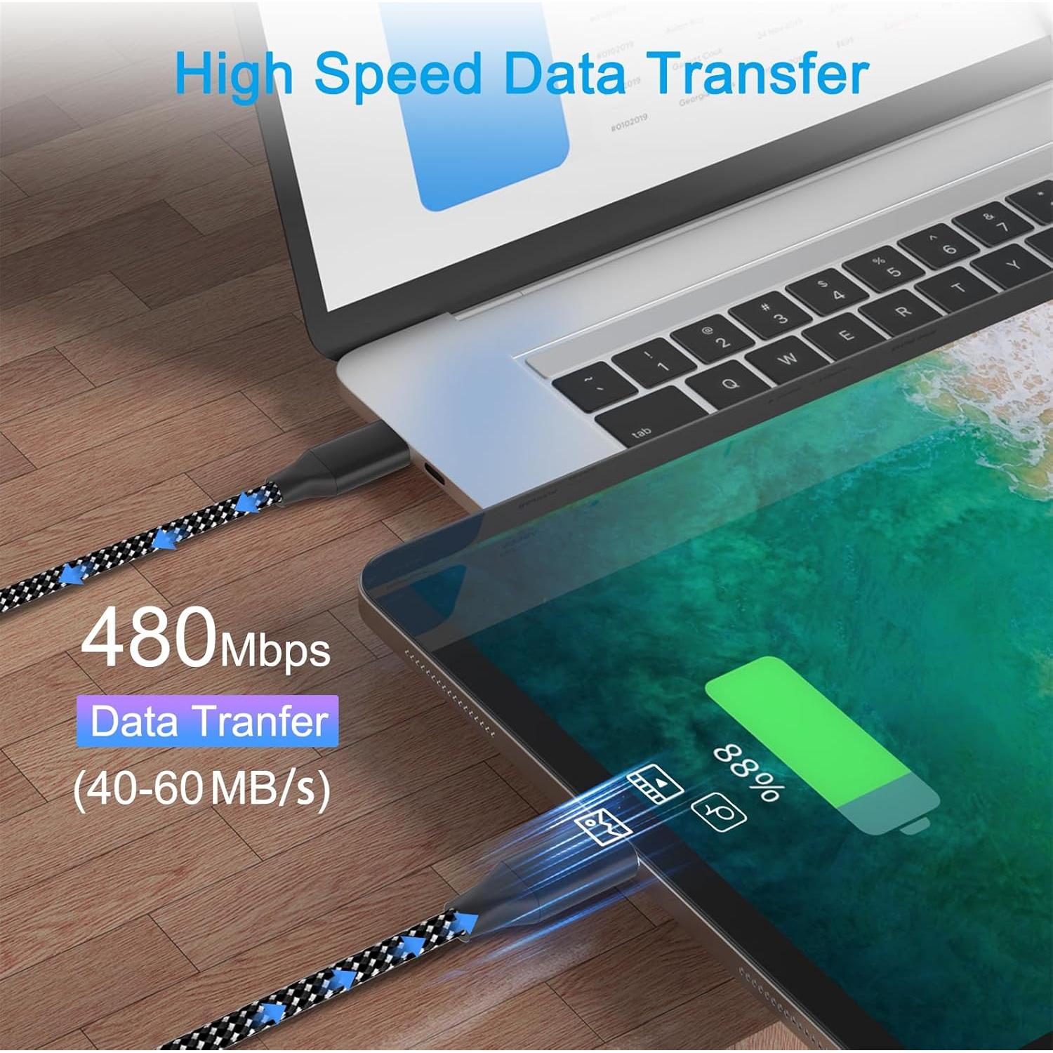 Cable USB C SCOVEE 0.91m Carga Rápida para Kindle y Tablets