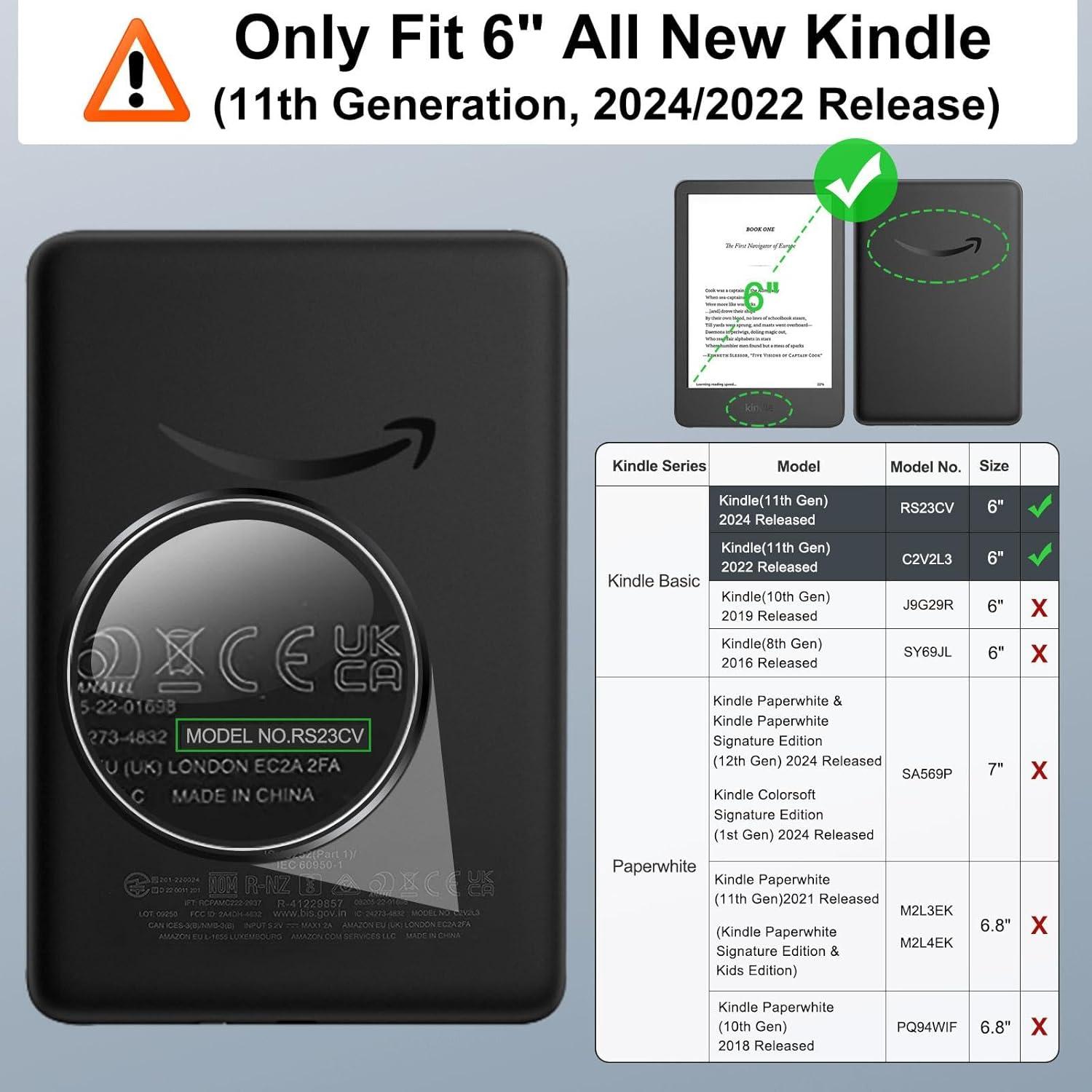 Funda MoKo para Kindle 11ª Gen 2024/2022 - Rojo Vino