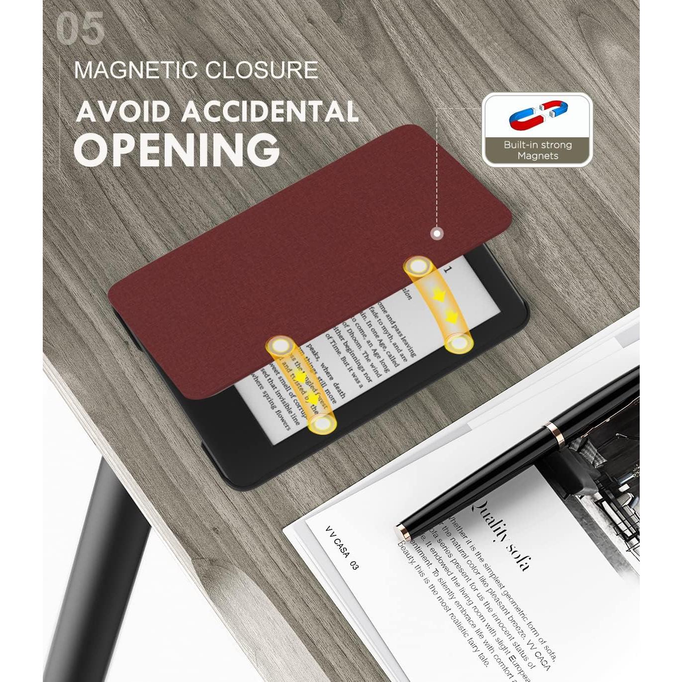 Funda MoKo para Kindle 11ª Gen 2024/2022 - Rojo Vino