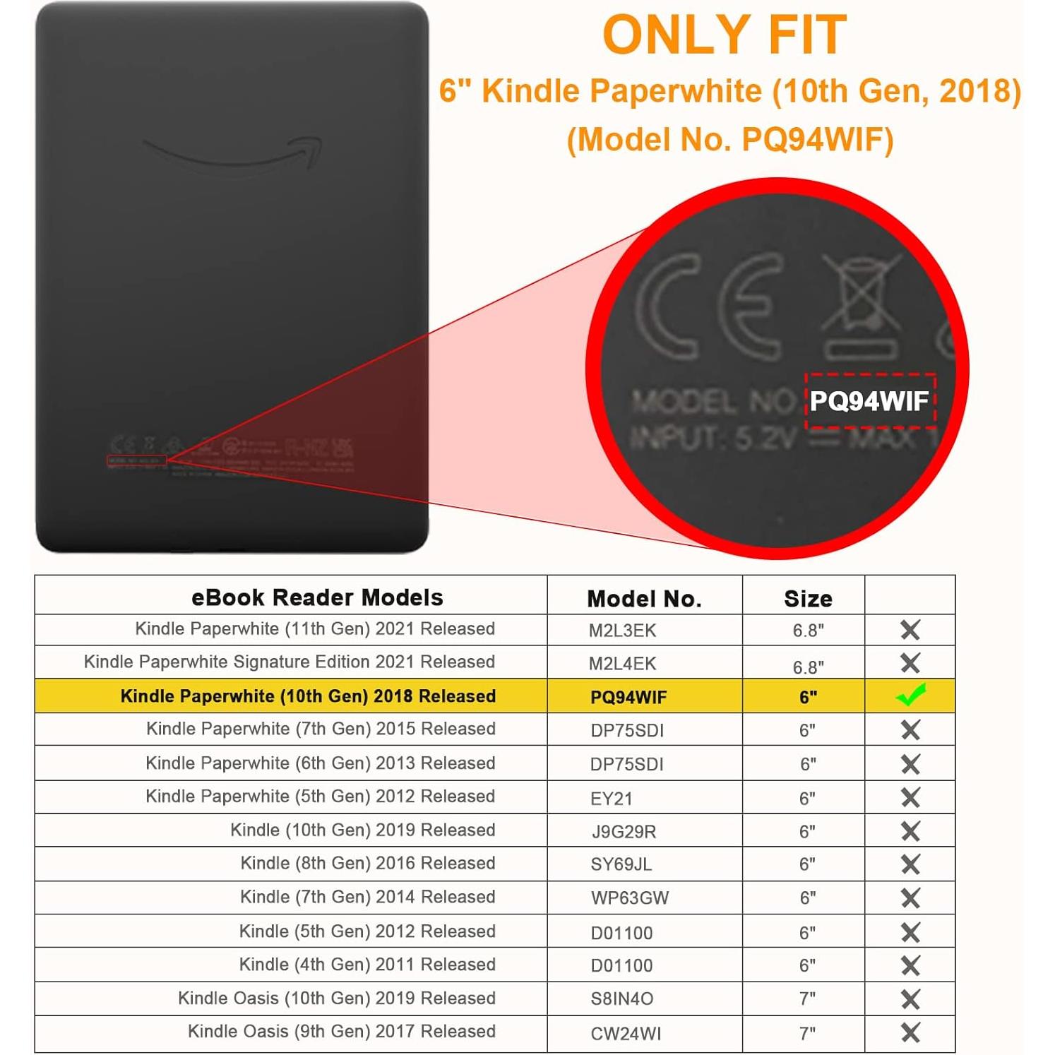 Funda Slimshell Fintie para Kindle Paperwhite 6" 10ª Gen 2018 - PU Ligera