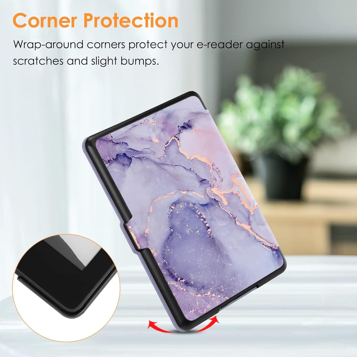 Funda Slimshell Fintie para Kindle Paperwhite 6.8" 2021 - Mármol Lila