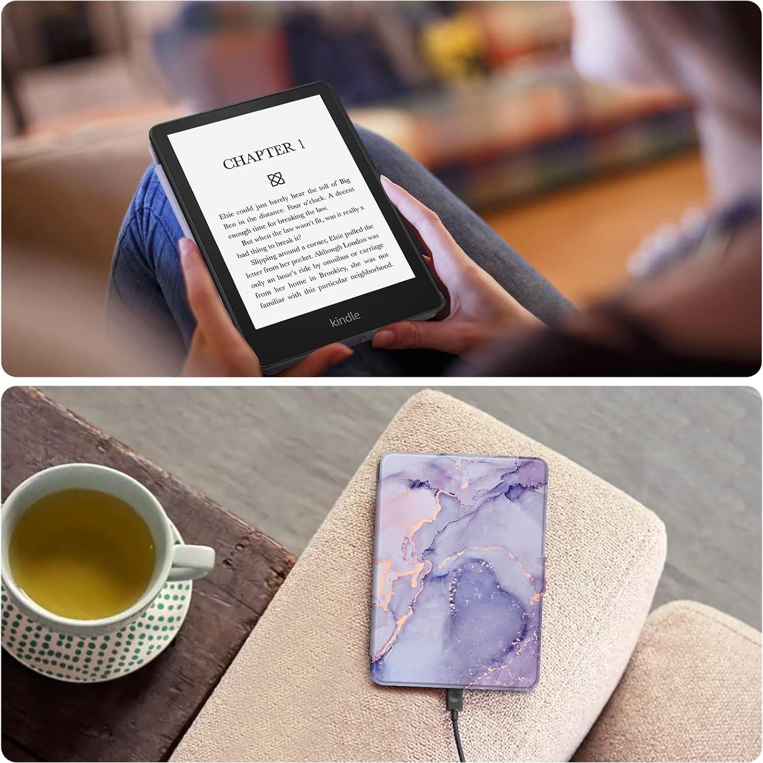 Funda Slimshell Fintie para Kindle Paperwhite 6.8" 2021 - Mármol Lila