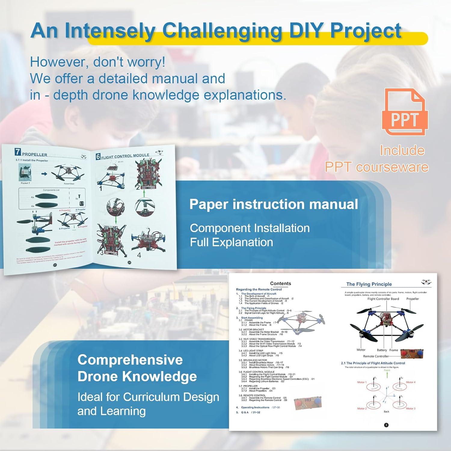 Drone DIY Quadrotor HYIC con Motor Sin Escobillas y Flotación Óptica