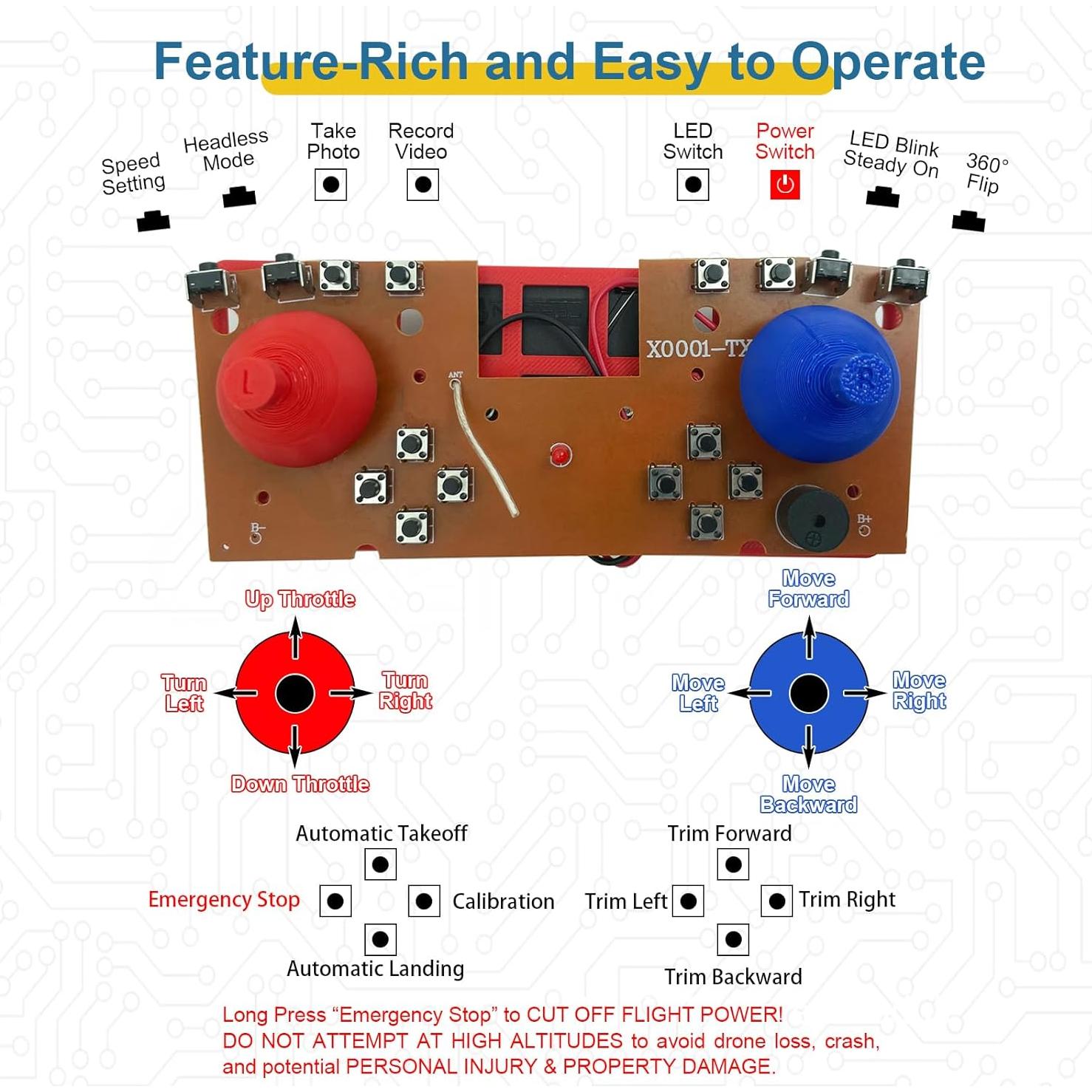 Drone DIY Quadrotor HYIC con Motor Sin Escobillas y Flotación Óptica