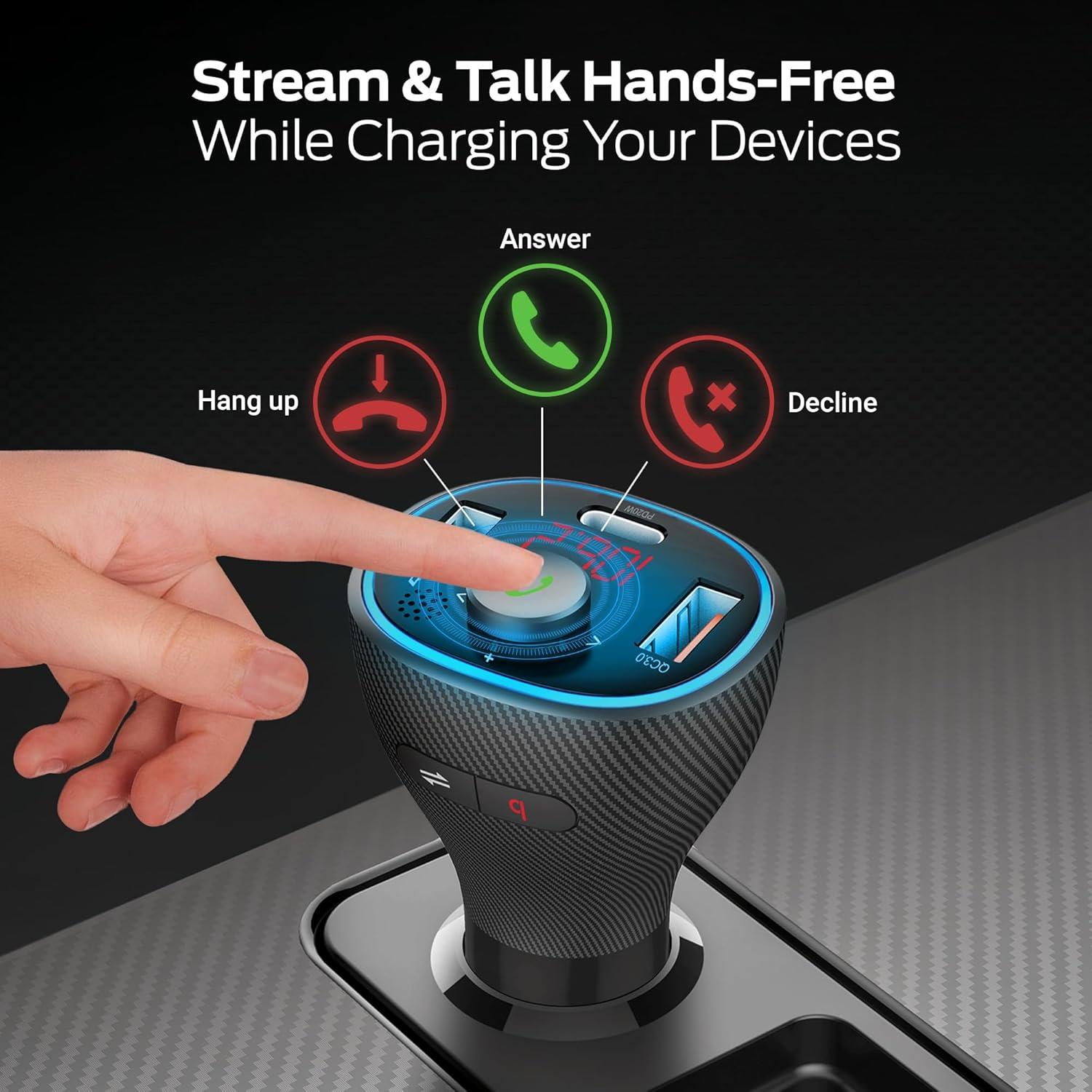 Transmisor FM Bluetooth Monster con Cargador USB 20W y Graves